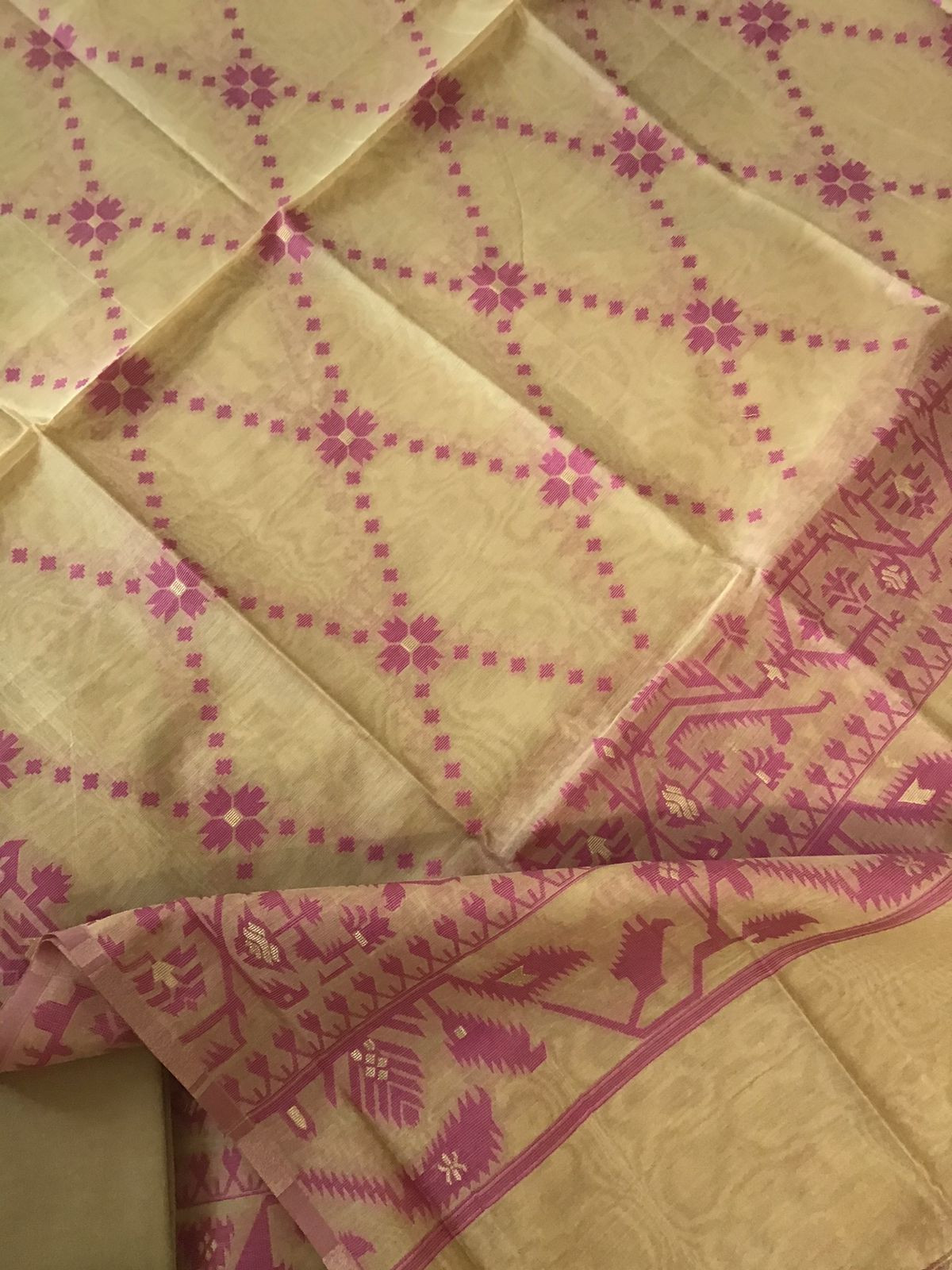 Soft Slub Chanderi Jamdani Weaved Suit - Yellow