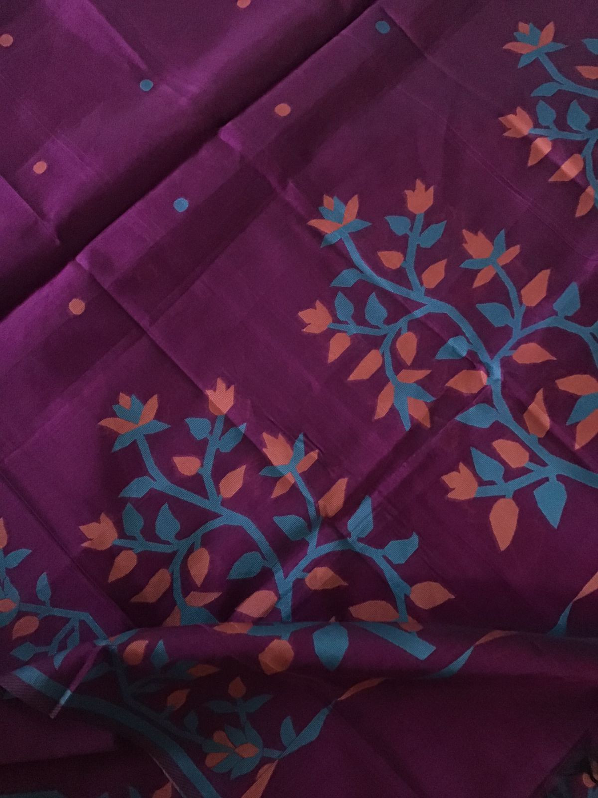 Soft Slub Chanderi Jamdani Weaved Suit - Wine