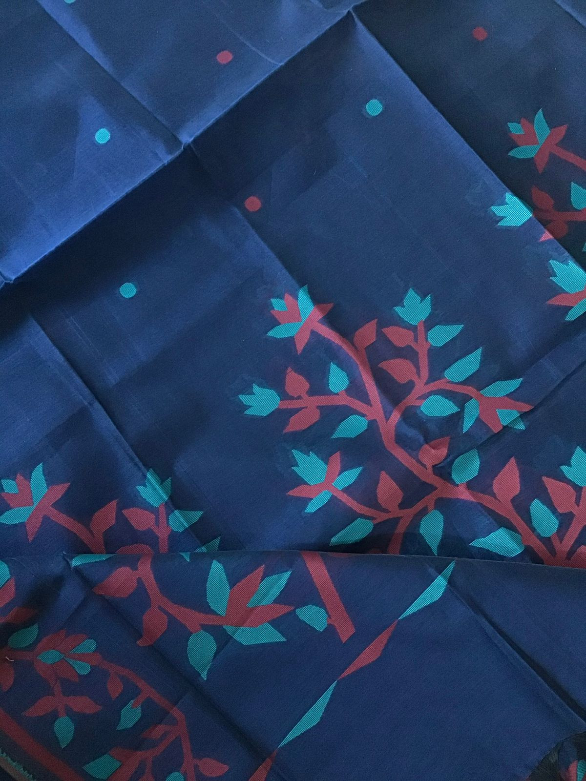 Soft Slub Chanderi Jamdani Weaved Suit - Blue