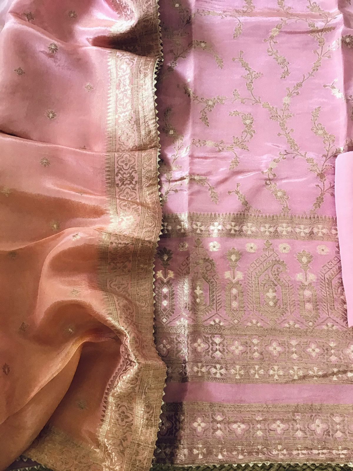 Pure Tissue Chanderi Banarasi Weaved Suit - Pink