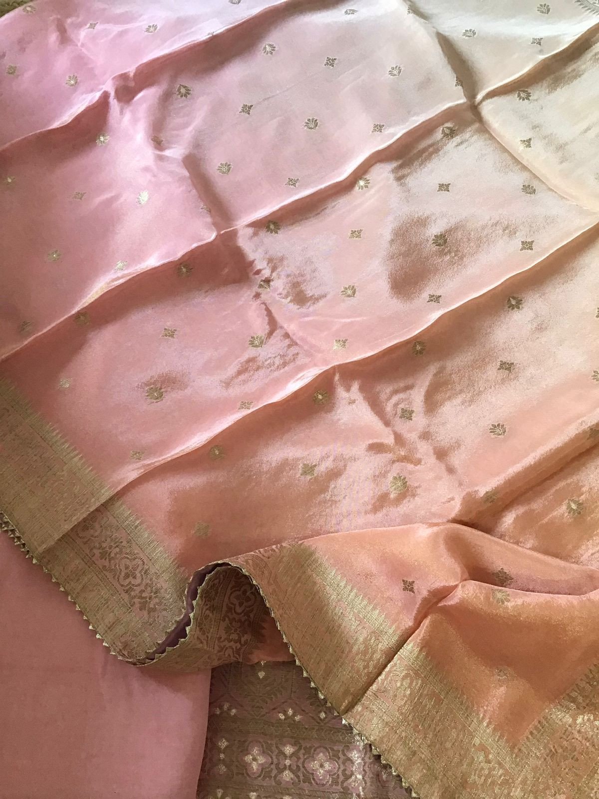 Pure Tissue Chanderi Banarasi Weaved Suit - Pink