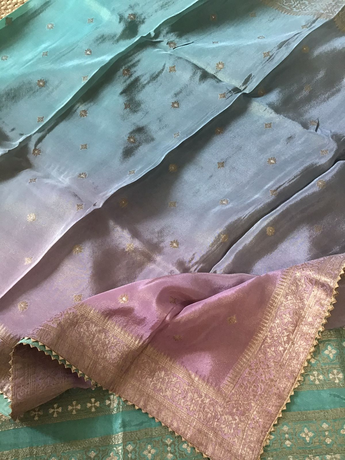 Pure Tissue Chanderi Banarasi Weaved Suit - Green