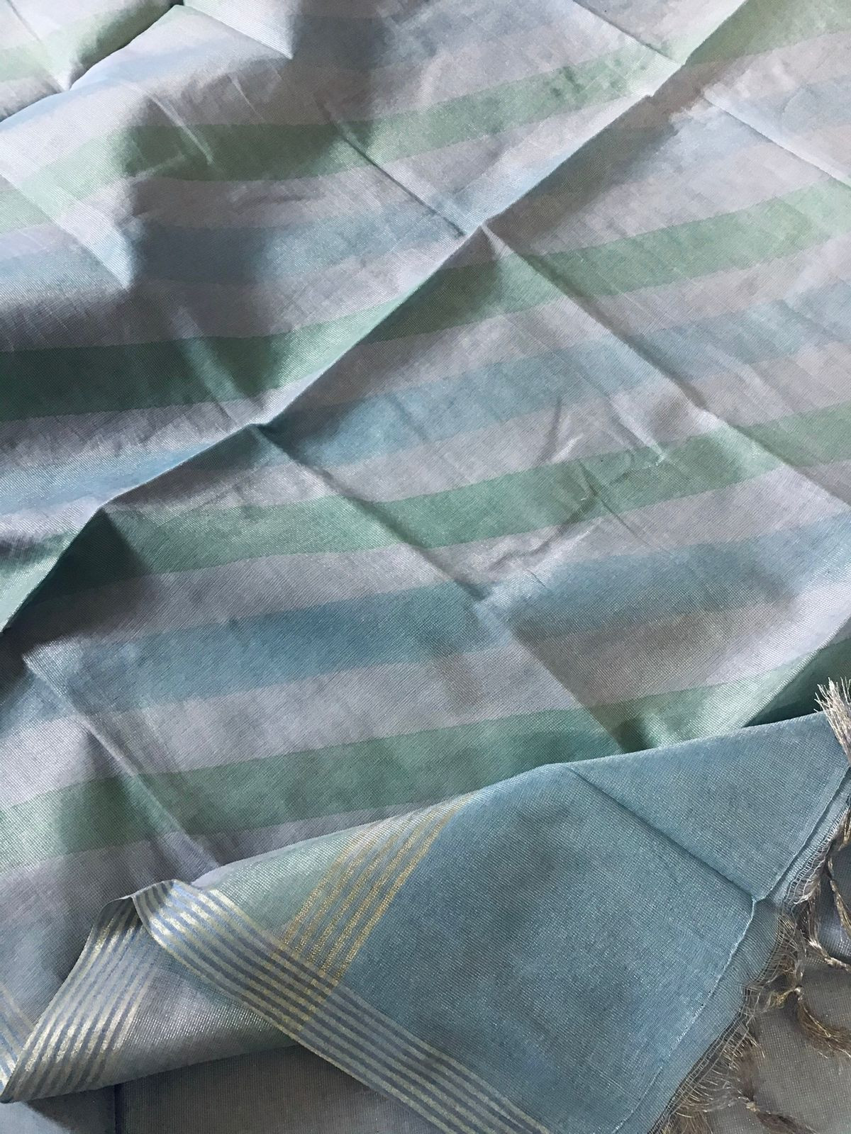 Soft Tissue Chanderi Embroidered Suit - Grey