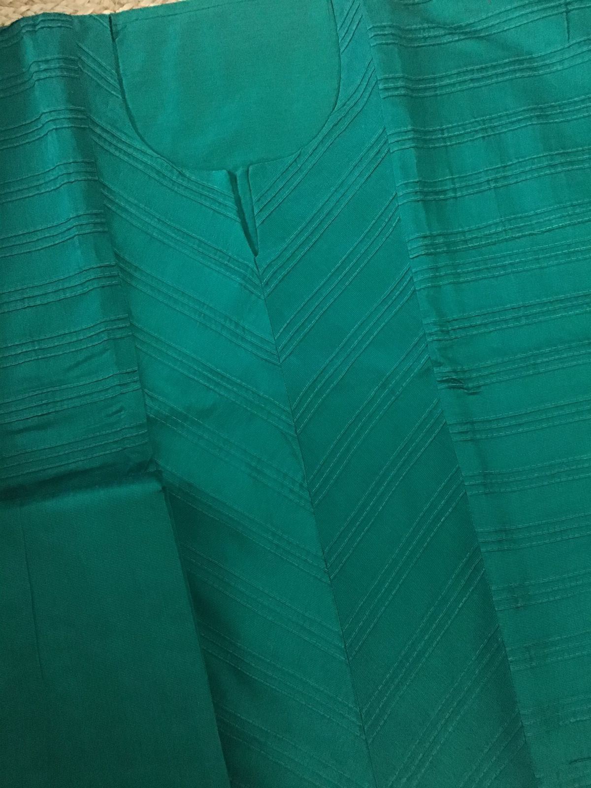 Pure Cotton Silk Embroidered Suit - Green