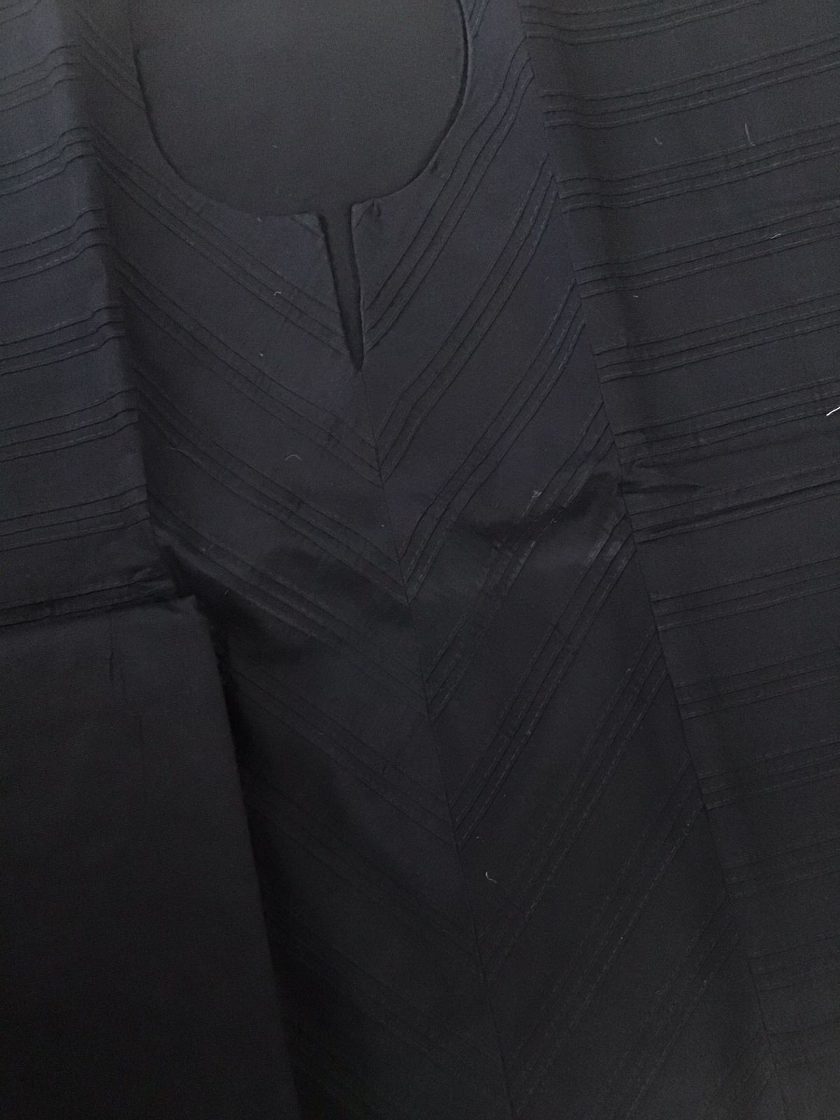 Pure Cotton Silk Embroidered Suit - Black