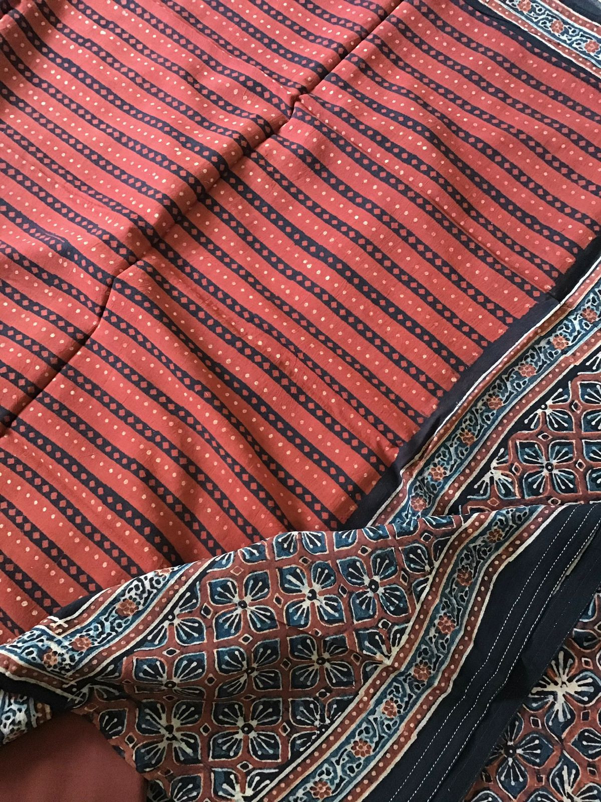 Pure Cotton Printed Embroidered Suit - Blue