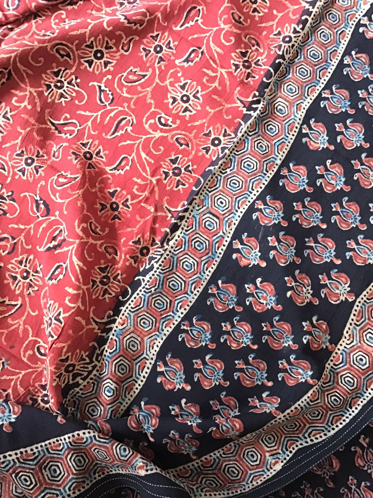 Pure Cotton Printed Embroidered Suit - Black