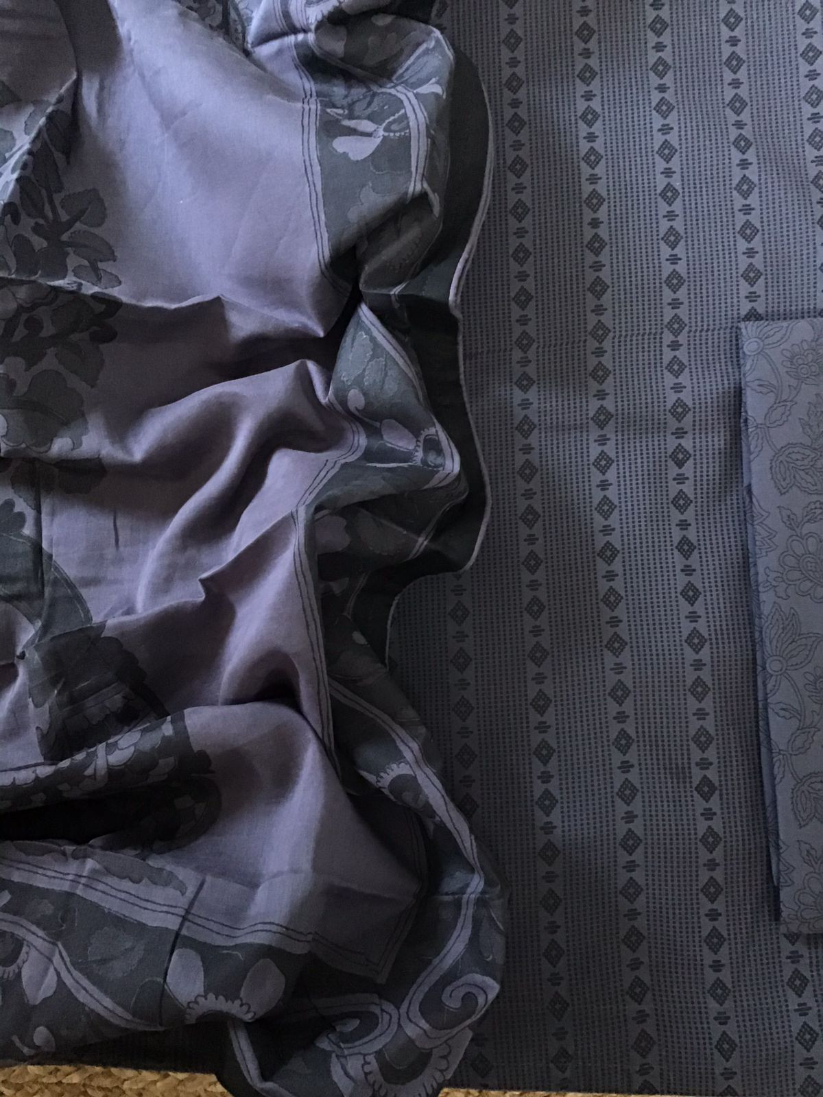 Pure Cotton Printed Suit - Black