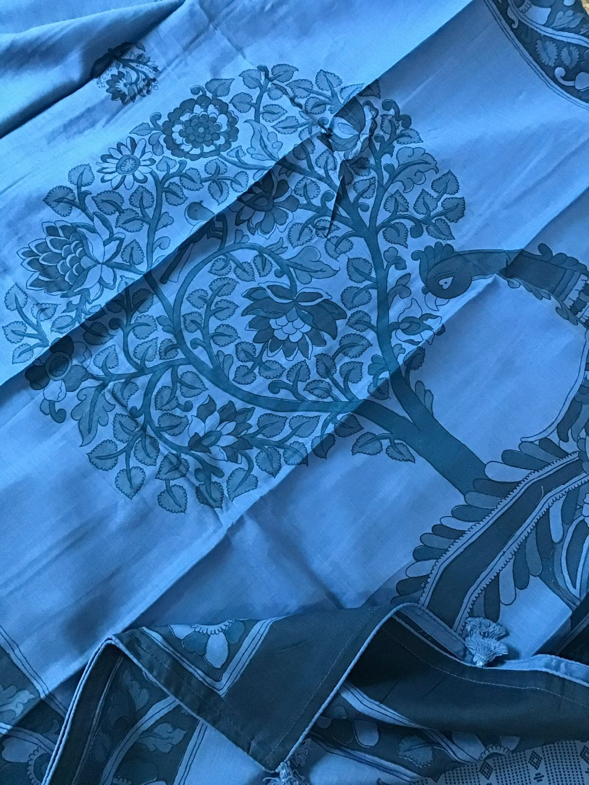 Pure Cotton Printed Suit - Blue