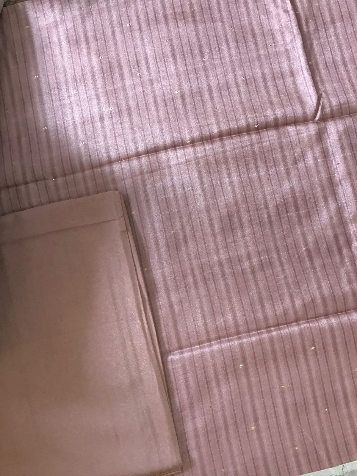 Soft Semi Tussar Printed Banarasi Weaved Suit - Pink