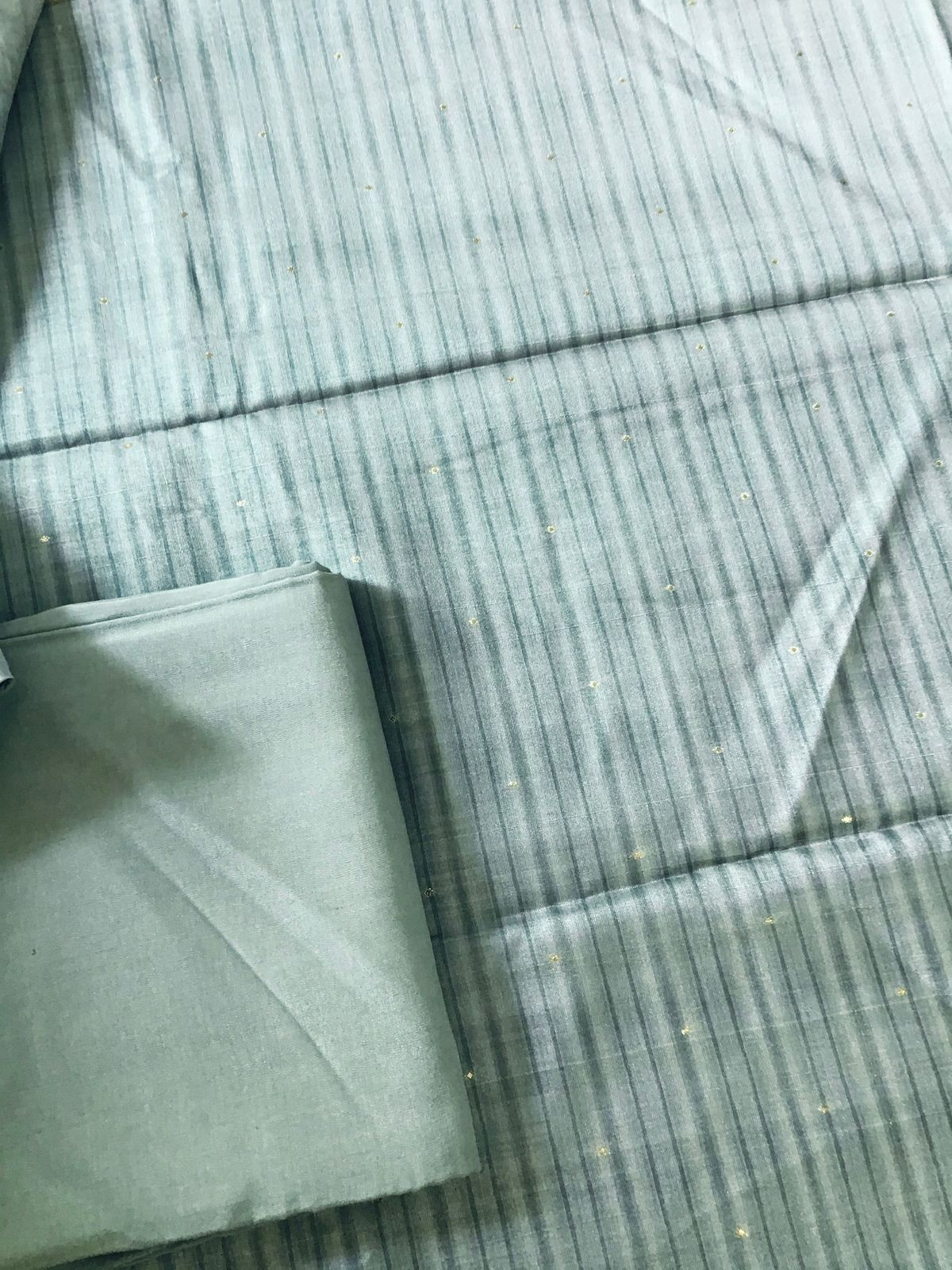 Soft Semi Tussar Printed Banarasi Weaved Suit - Grey