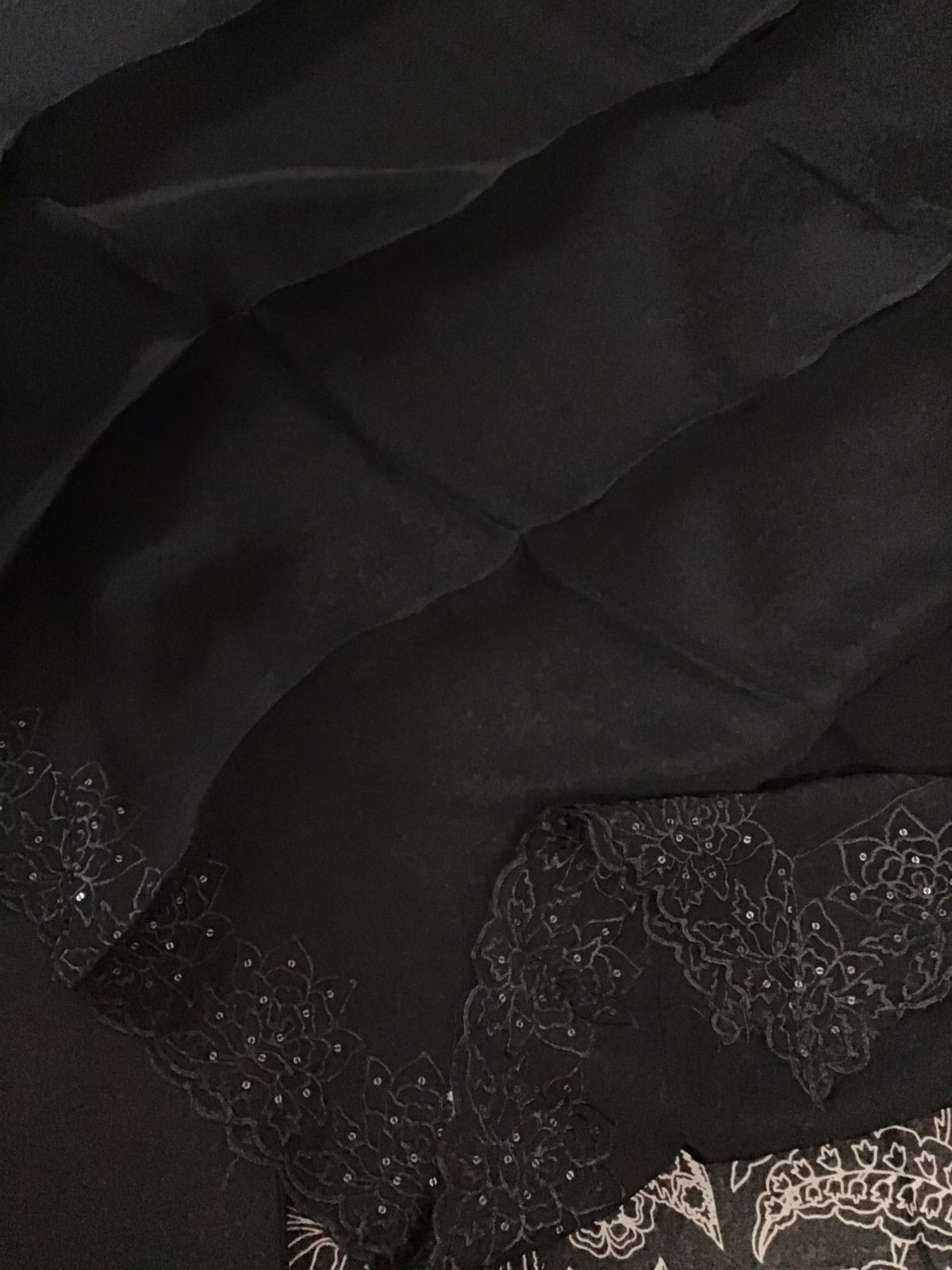 Pure Chanderi Printed Embroidered Suit - Black