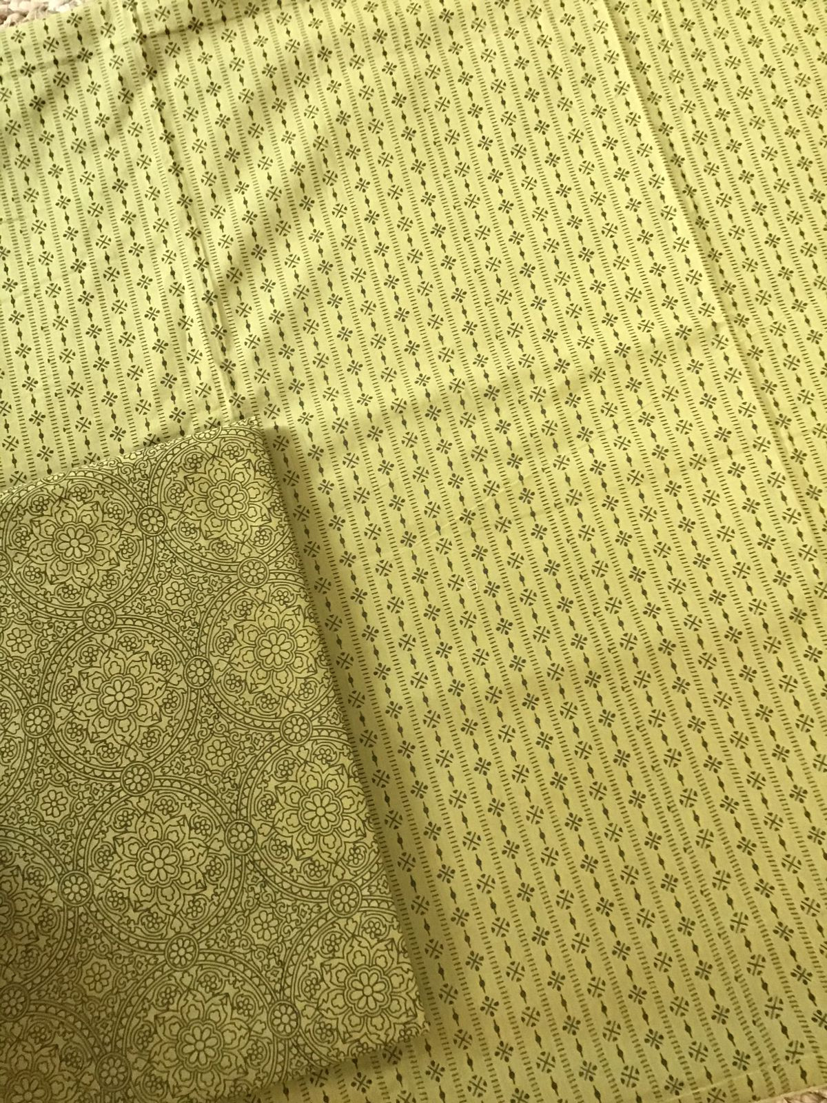 Pure Cotton Printed Suit - Green