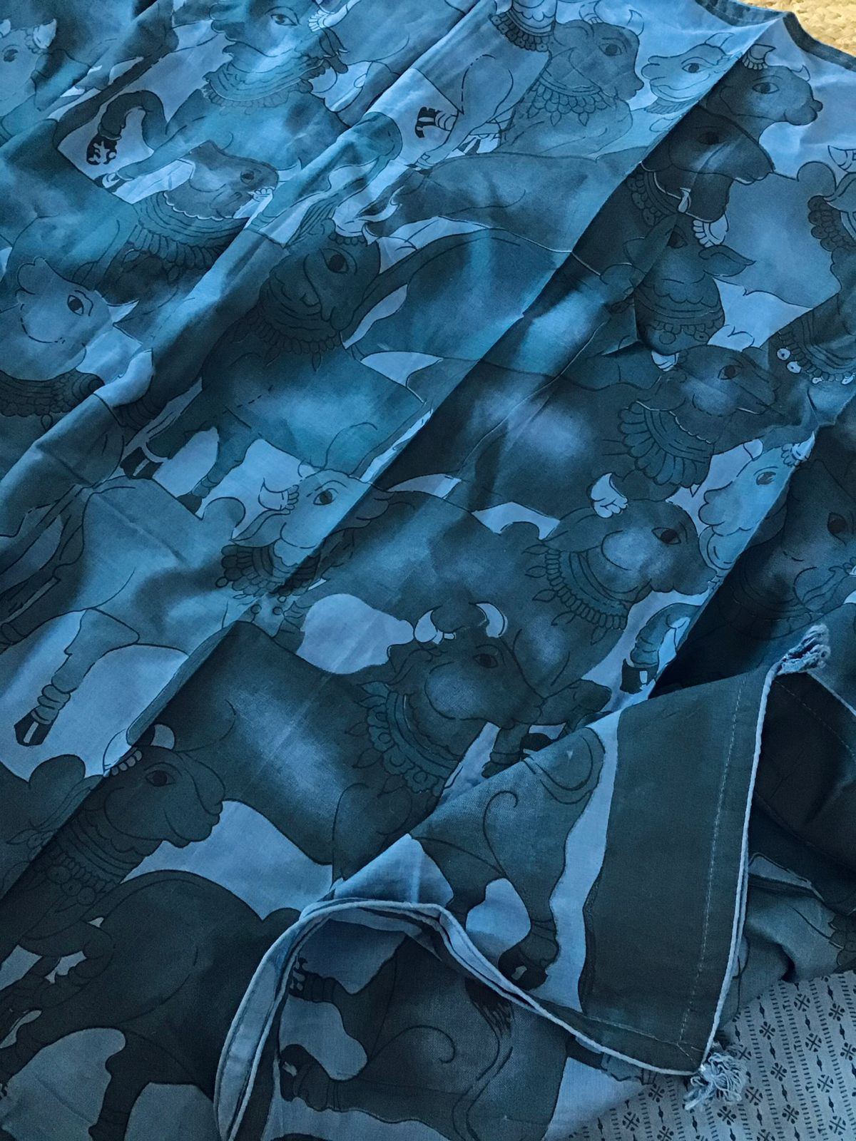 Pure Cotton Printed Suit - Blue