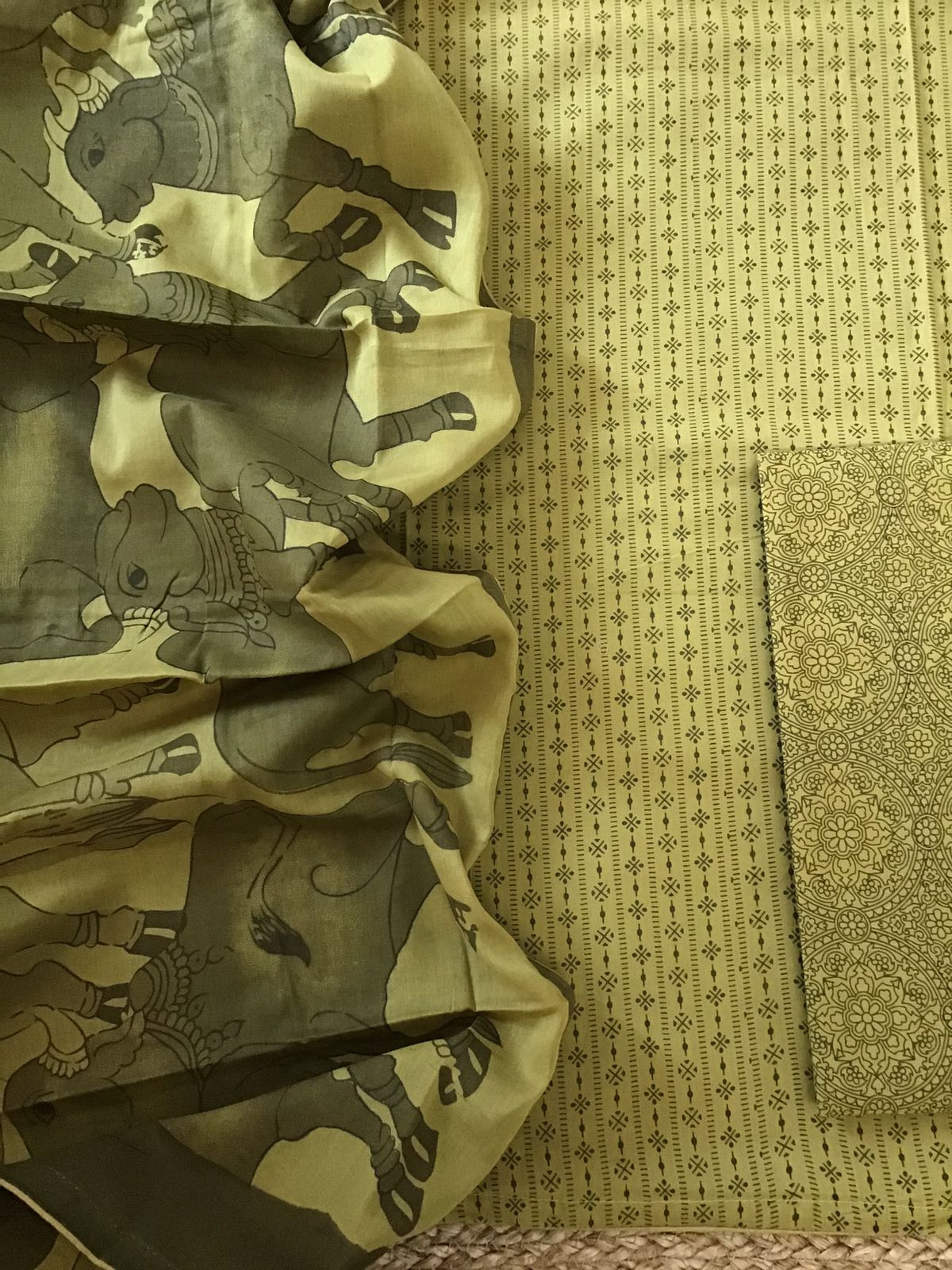 Pure Cotton Printed Suit - Green