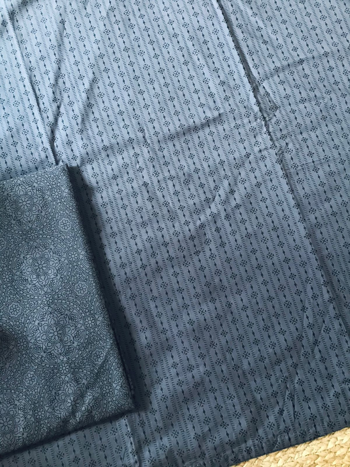 Pure Cotton Printed Suit - Black