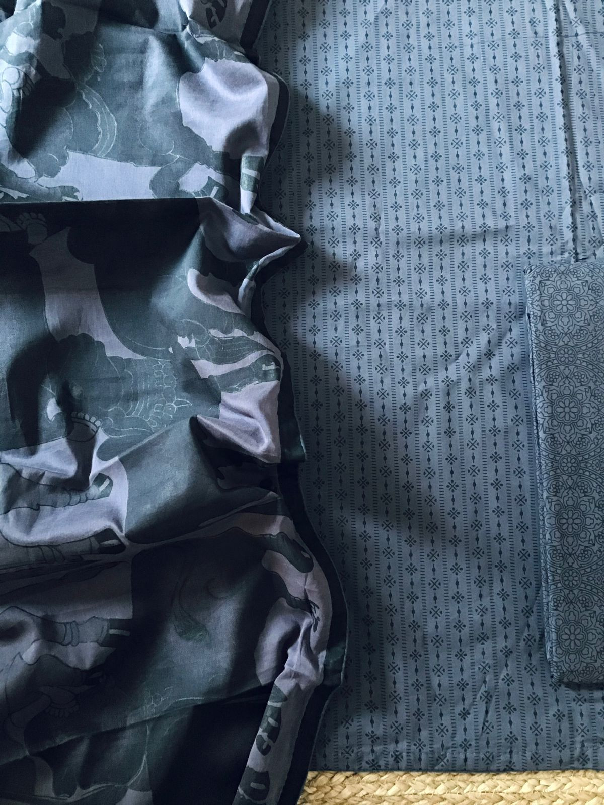 Pure Cotton Printed Suit - Black