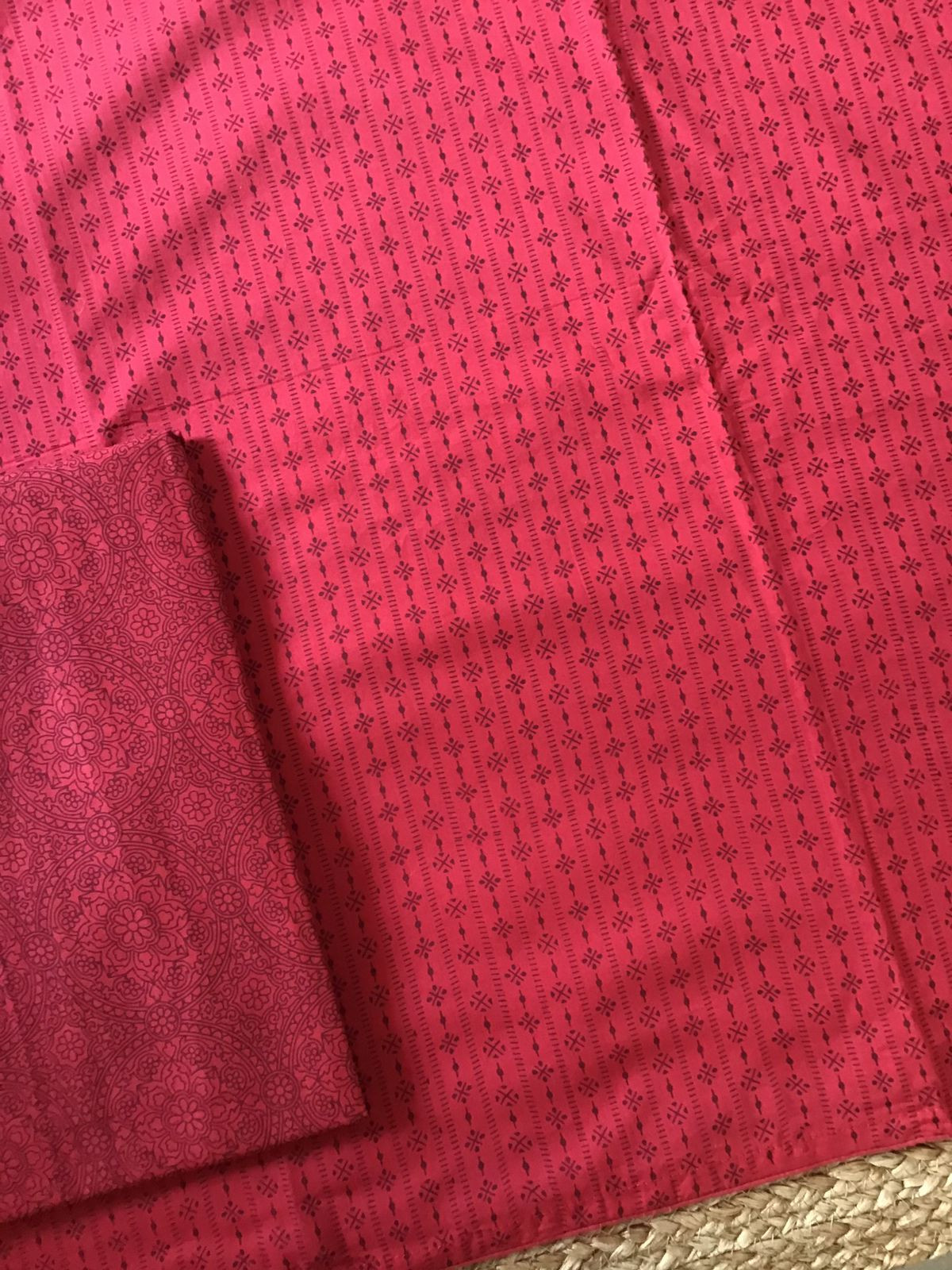 Pure Cotton Printed Suit - Red