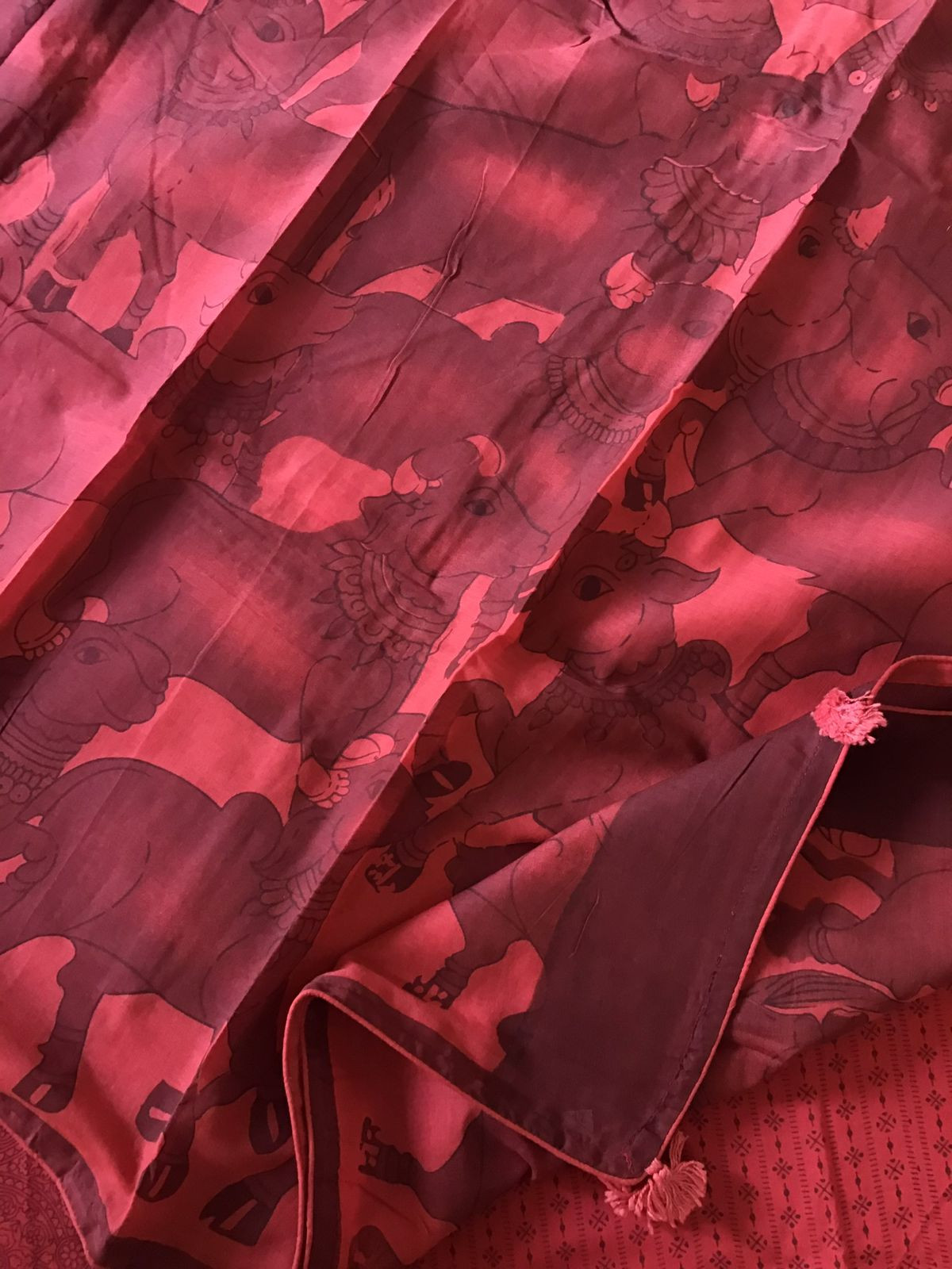 Pure Cotton Printed Suit - Red
