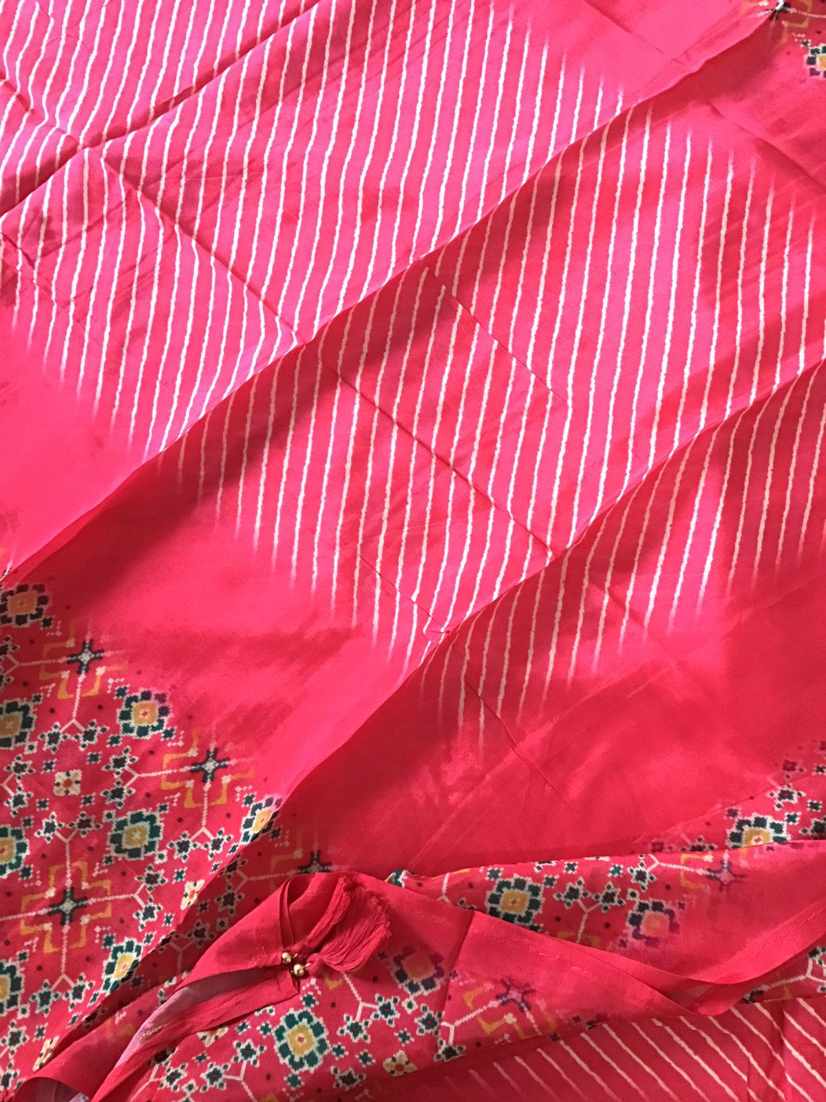 Pure Upada Silk Printed Banarasi Weaved Suit - Red