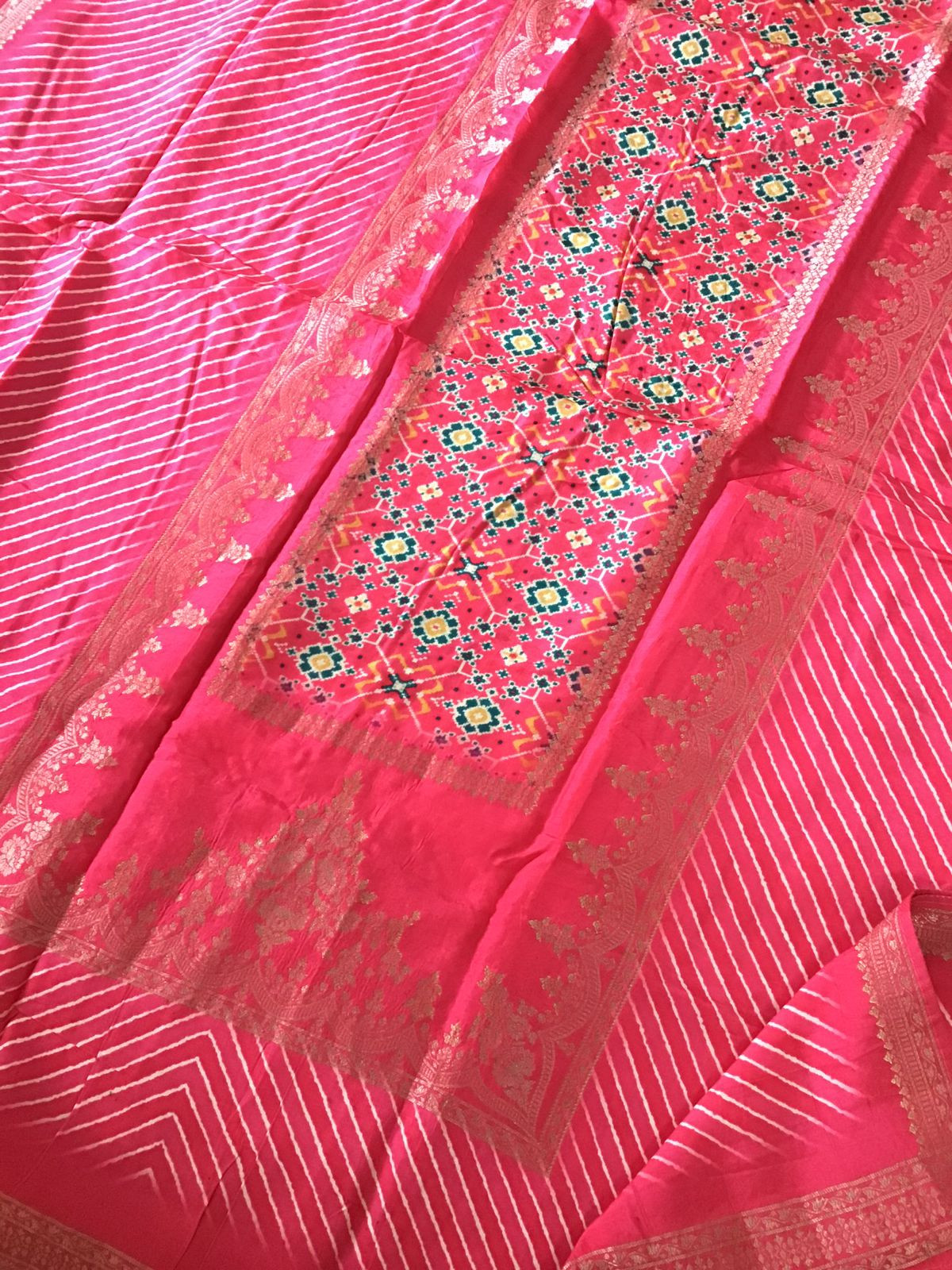 Pure Upada Silk Printed Banarasi Weaved Suit - Red