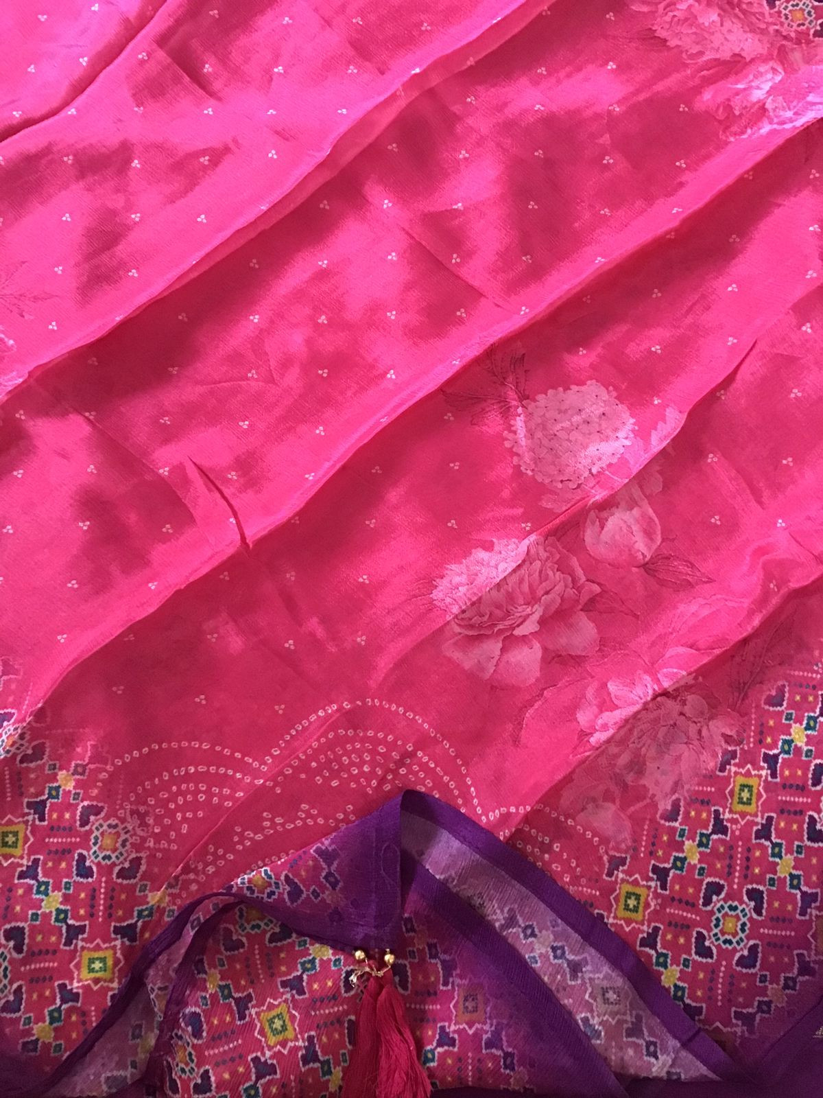 Pure Upada Silk Printed Banarasi Weaved Suit - Pink