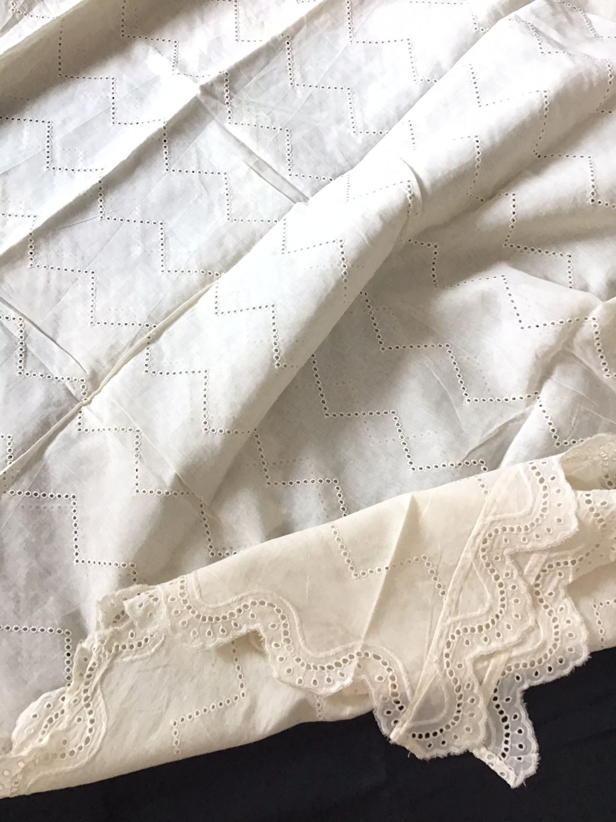 Pure Cotton Embroidered Suit - Black