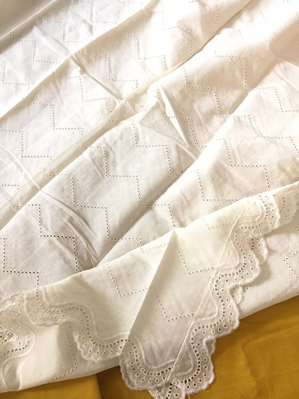 Pure Cotton Embroidered Suit - Yellow