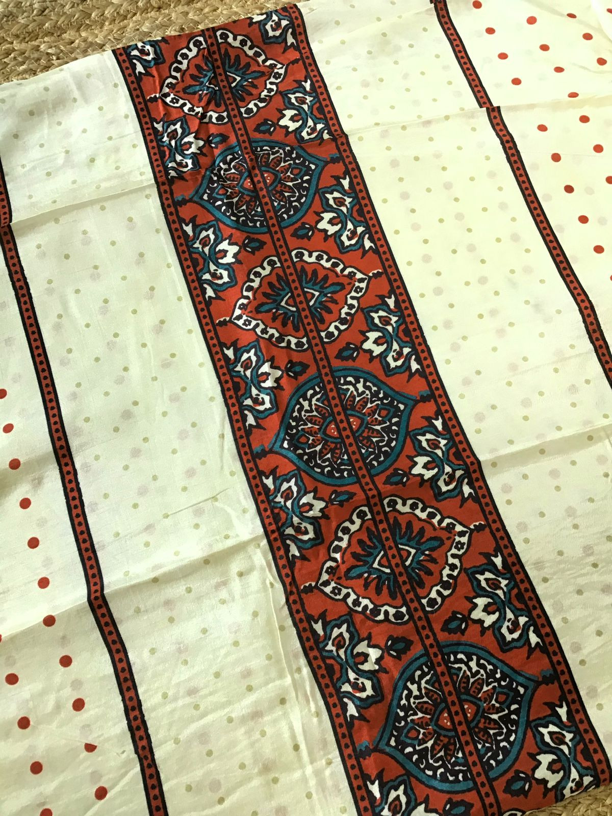 Soft Dola Silk Printed Top Dupatta Set - Off White