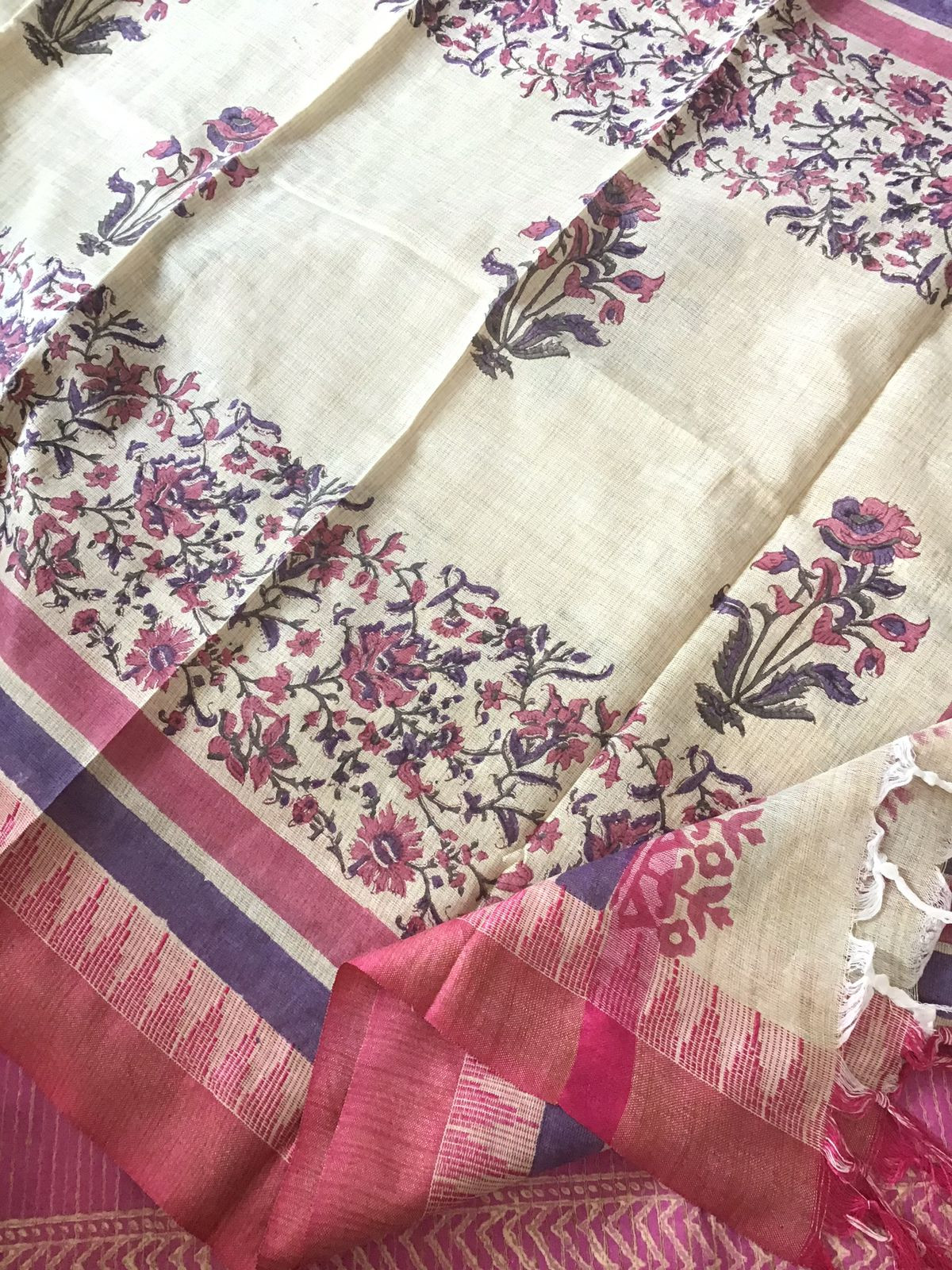 Soft Cotton Silk Self Weaved Embroidered Suit - Pink