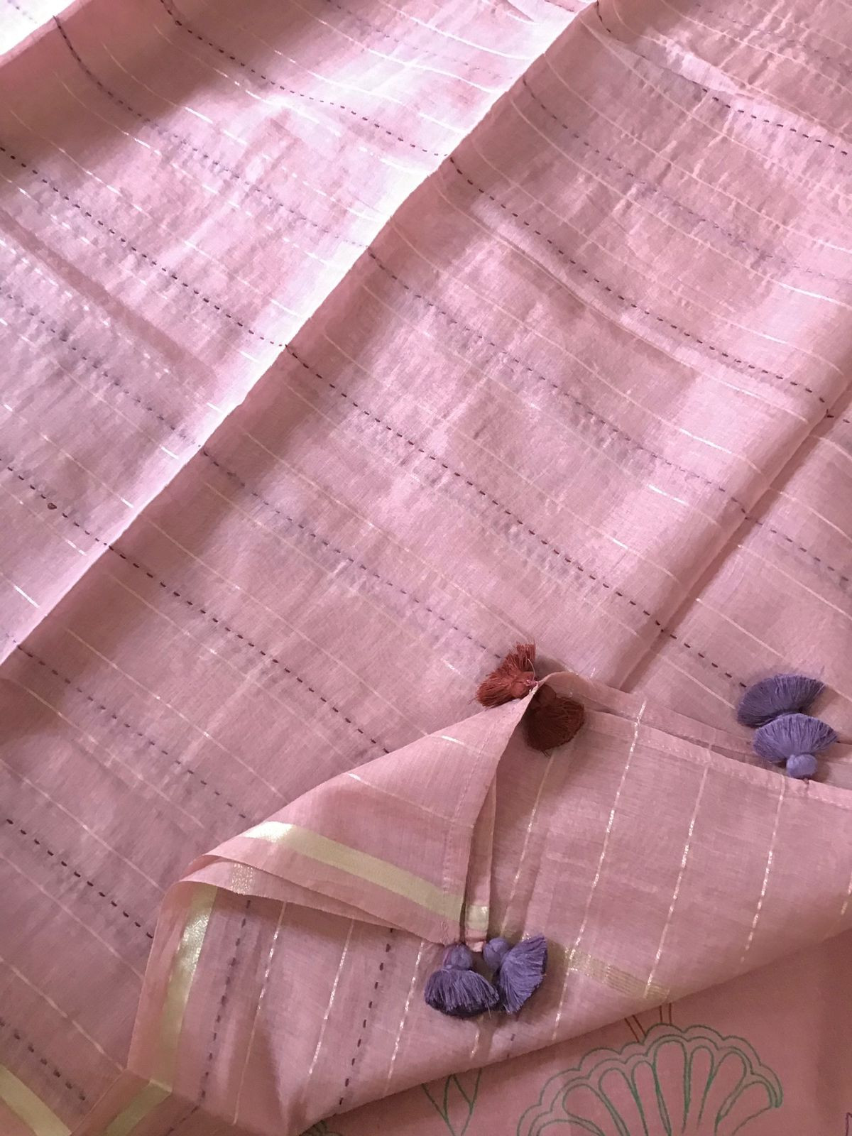 Pure Mul Chanderi Embroidered Suit - Pink