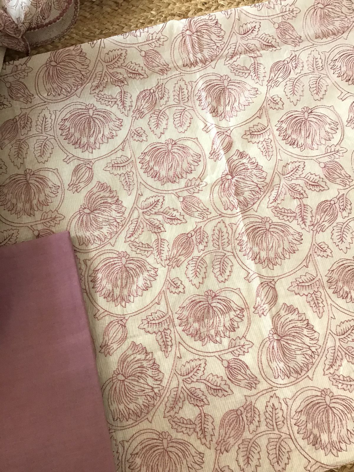 Pure Maheshwari Embroidered Suit - Off White