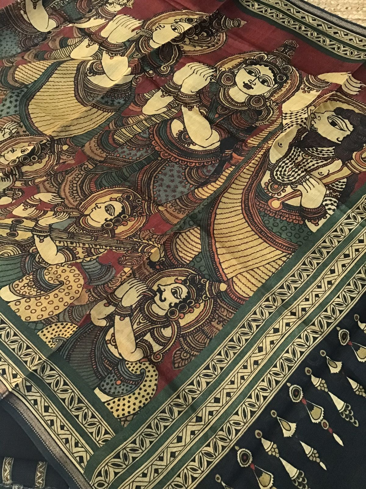 Pure Munga Silk Printed Suit - Black