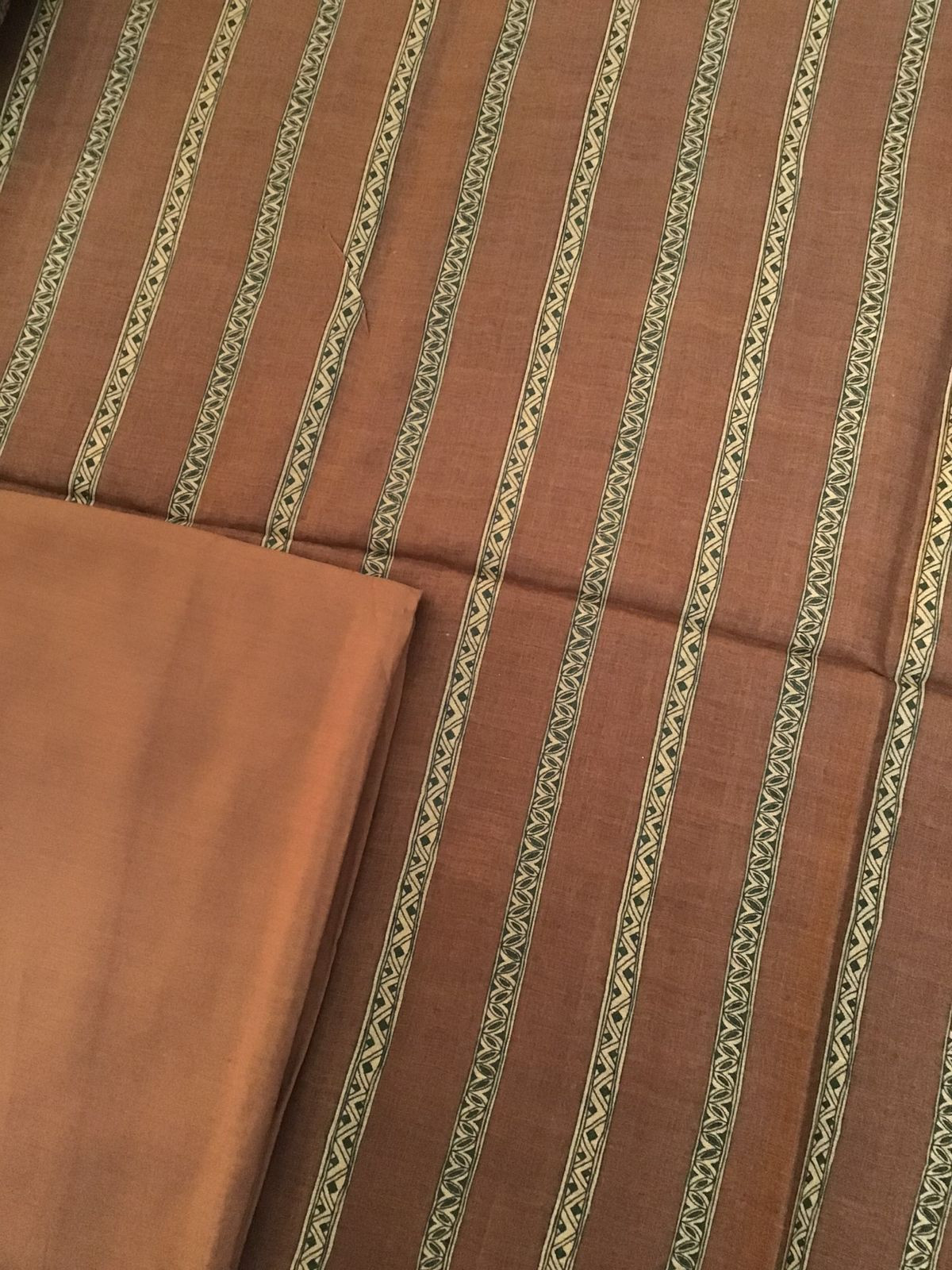 Pure Munga Silk Printed Suit - Brown