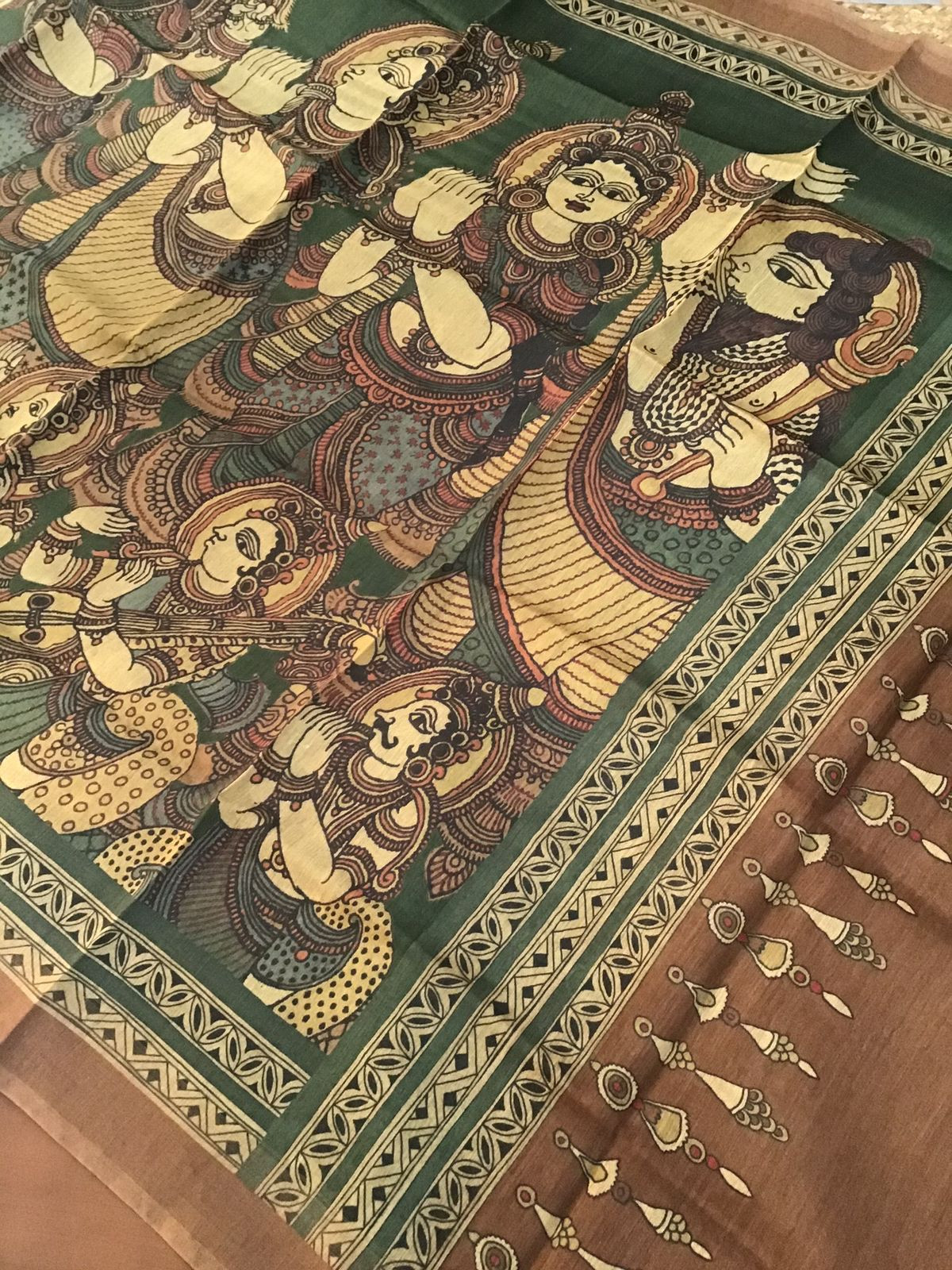 Pure Munga Silk Printed Suit - Brown