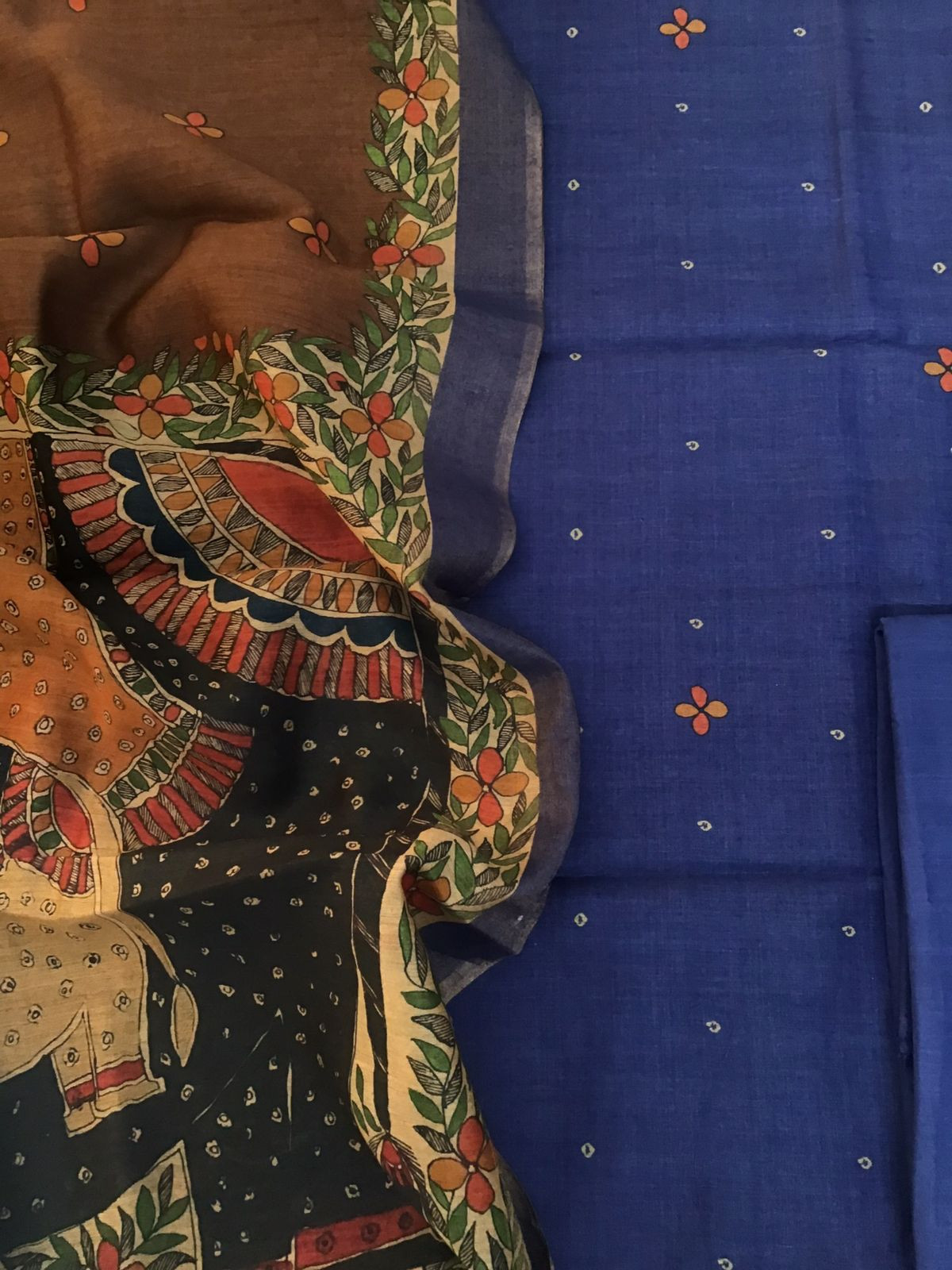 Pure Munga Silk Printed Suit - Blue