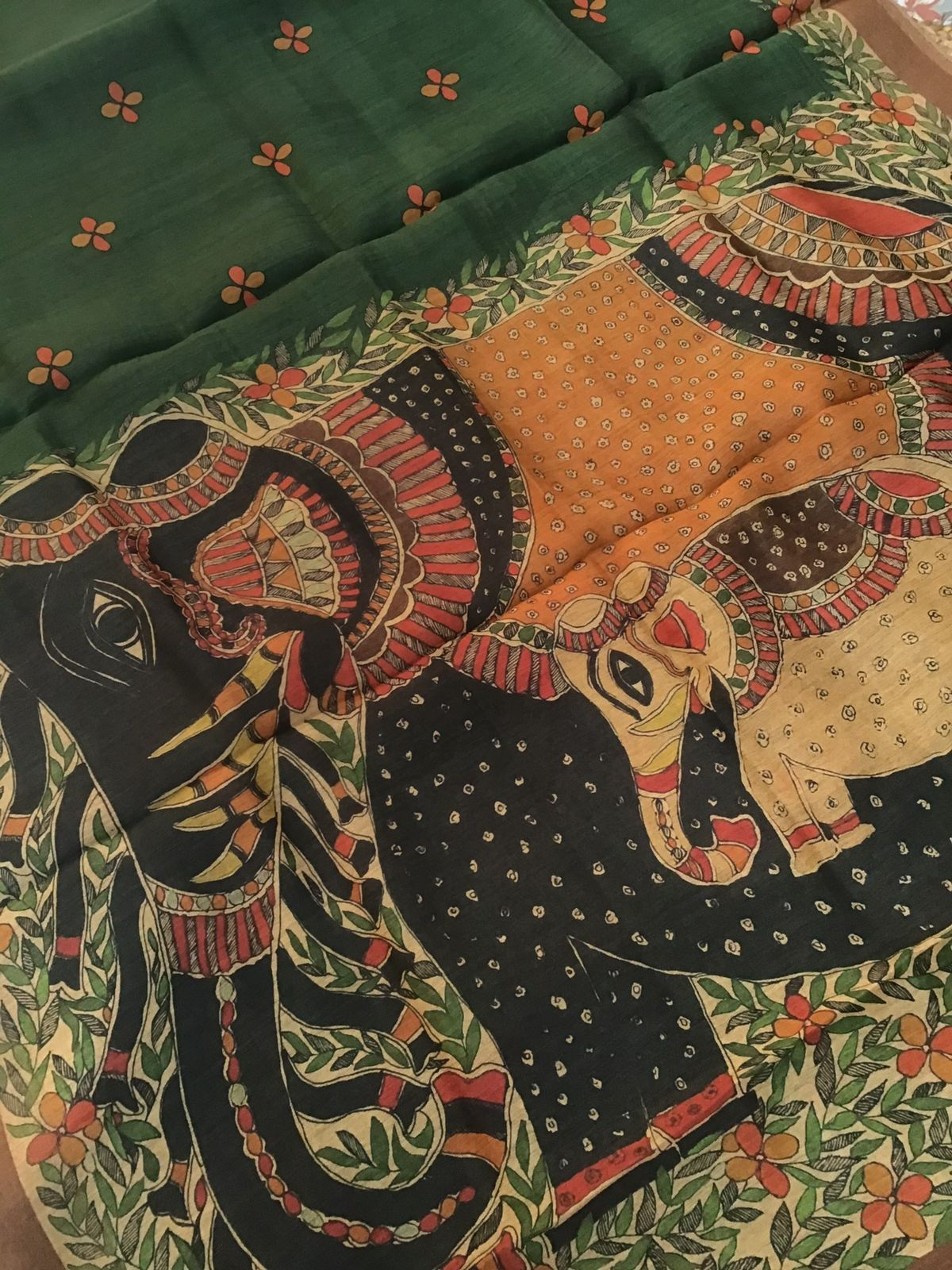 Pure Munga Silk Printed Suit - Brown