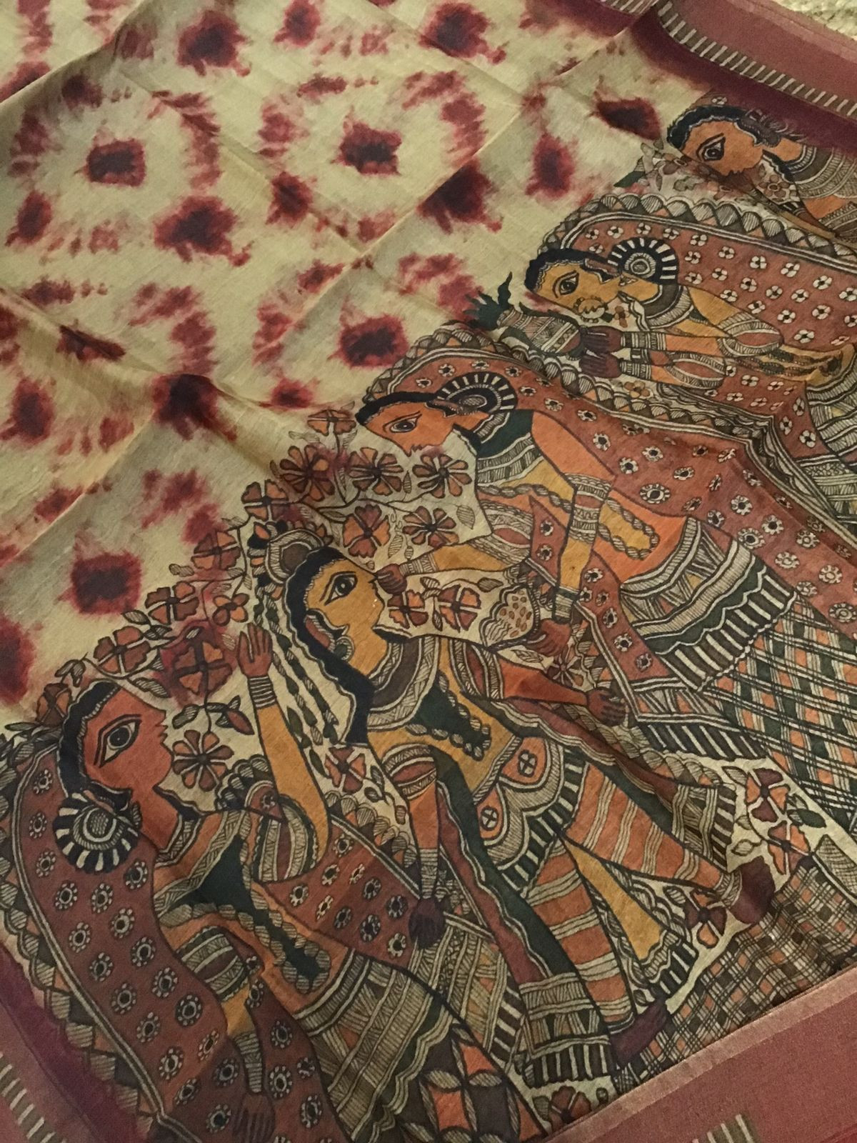 Pure Munga Silk Printed Suit - Red