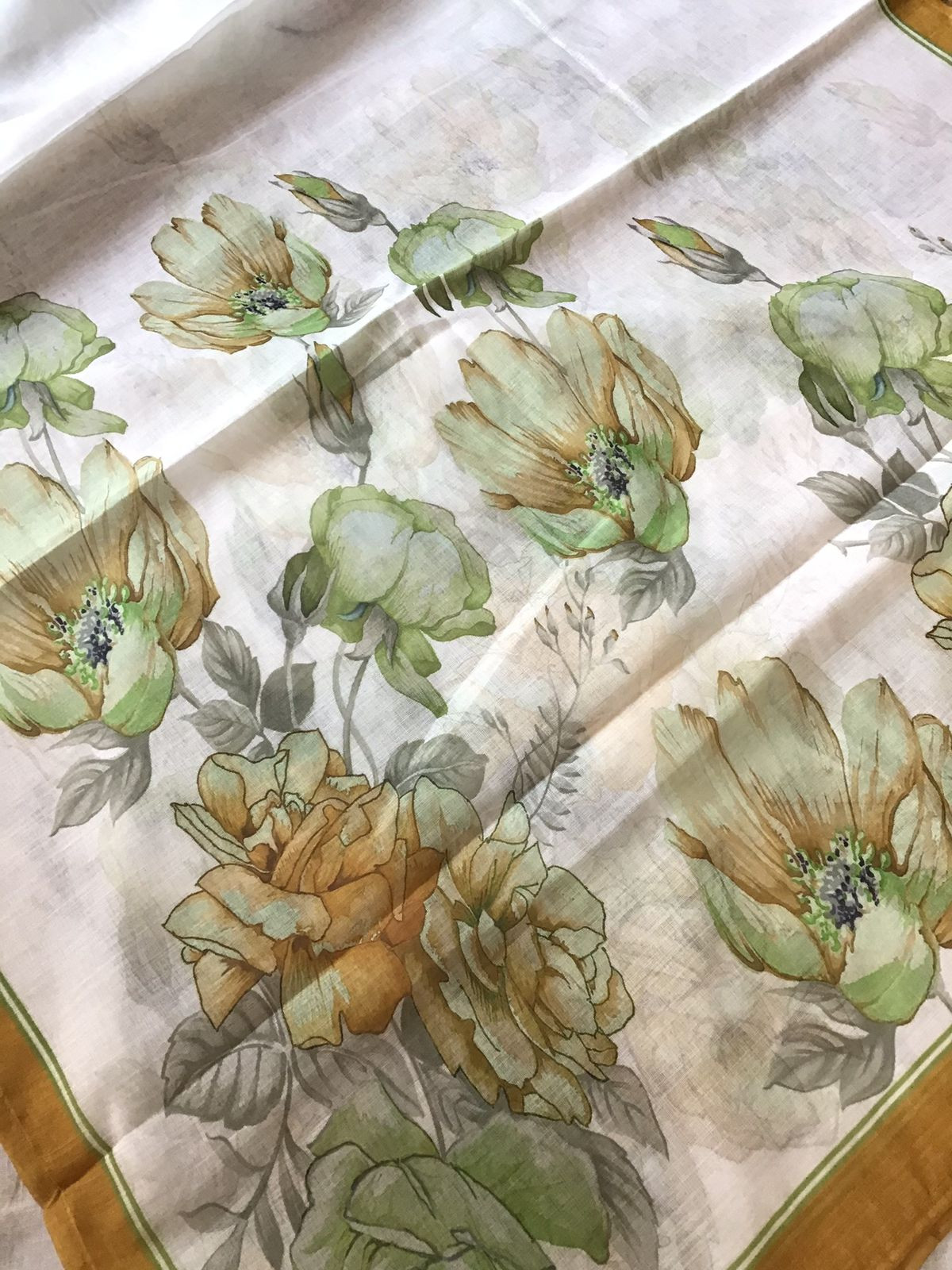 Soft Linen Jute Cotton Printed Embroidered Suit - White