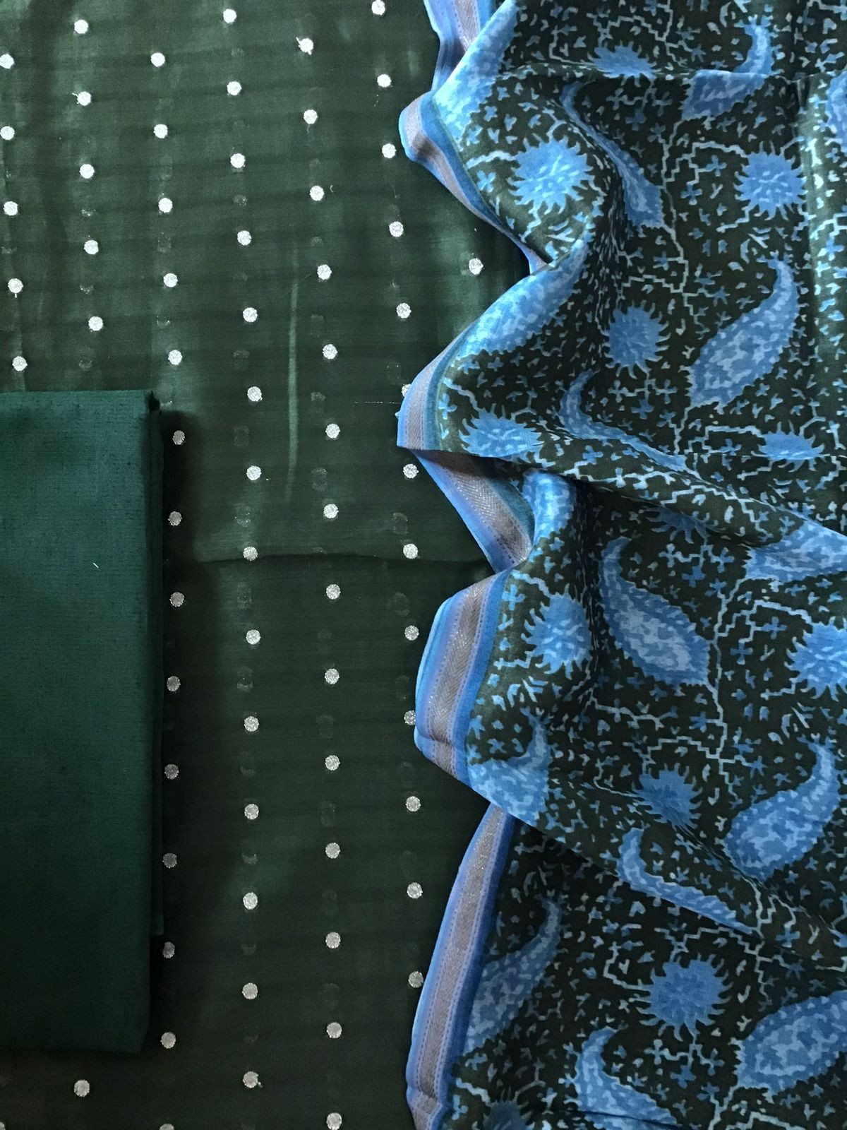 Pure Maheshwari Silk Printed Banarasi Weaved - Green