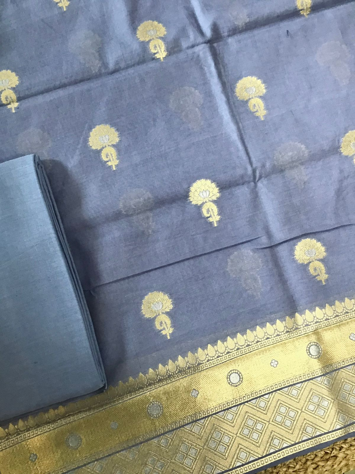 Pure Fine Chanderi Banarasi Weaved Suit - Lilac