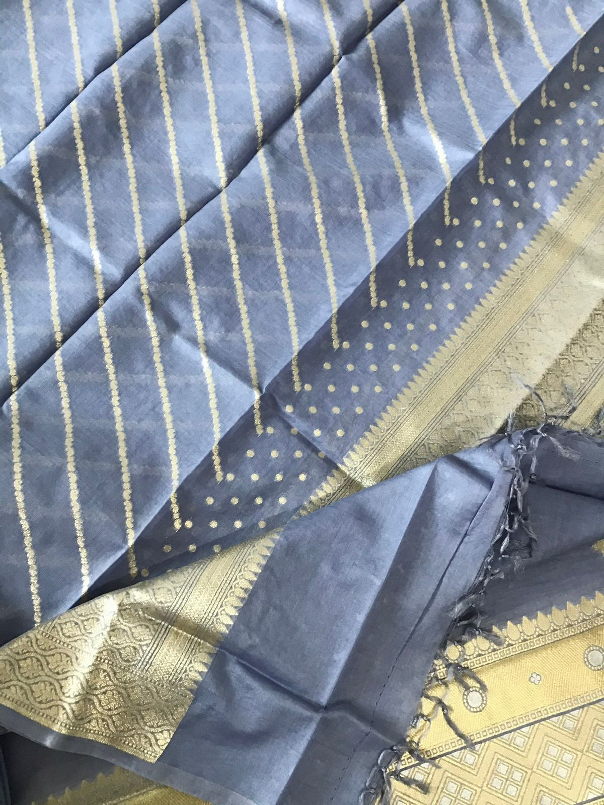 Pure Fine Chanderi Banarasi Weaved Suit - Lilac