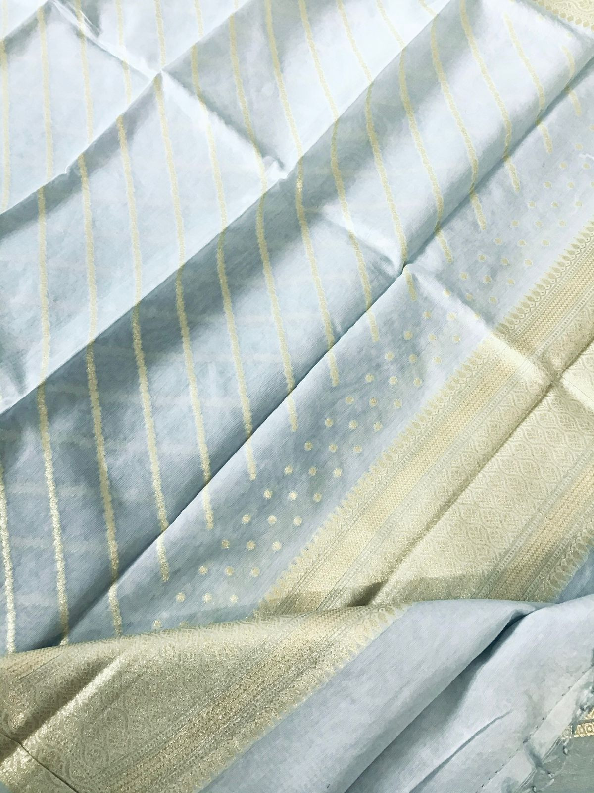 Pure Fine Chanderi Banarasi Weaved Suit - Grey