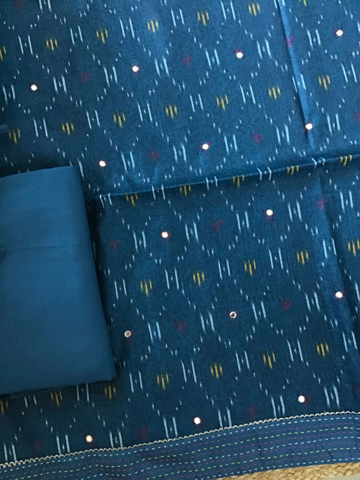 Soft Upada Silk Printed Embroidered Suit - Blue