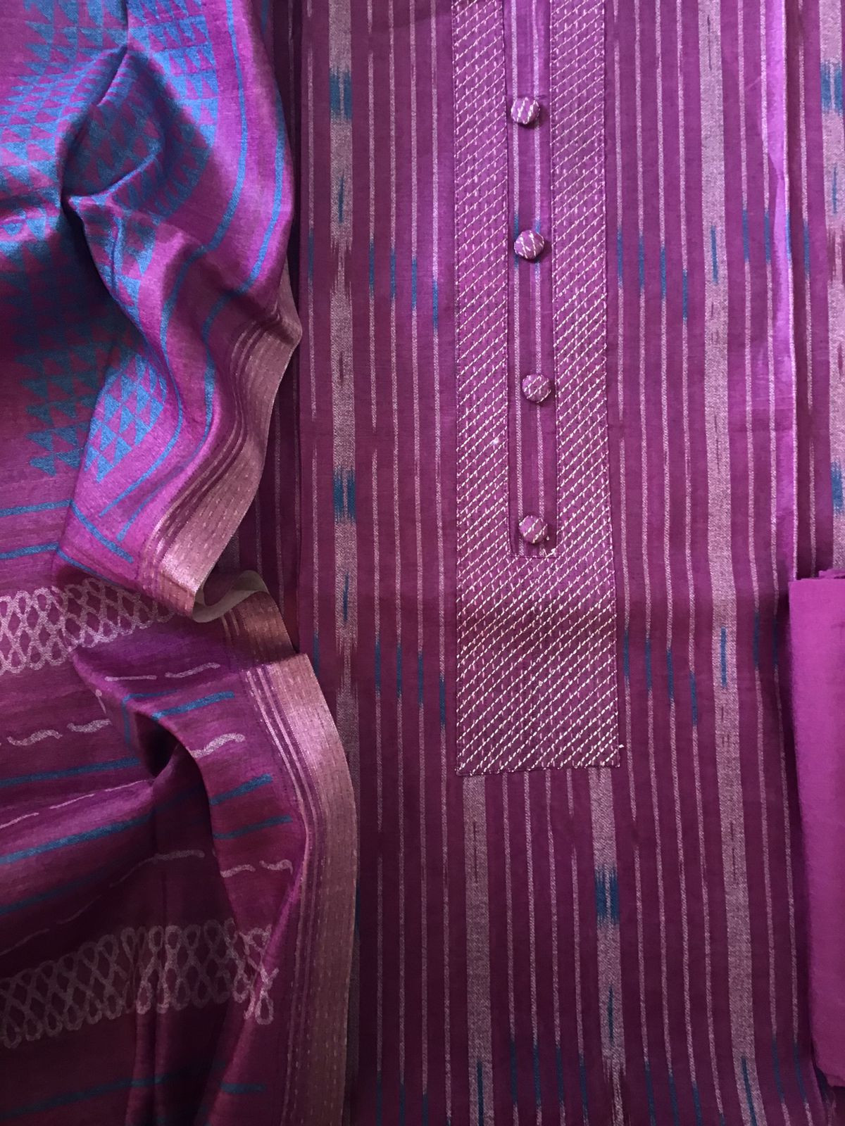 Soft Upada Silk Printed Suit - Purple