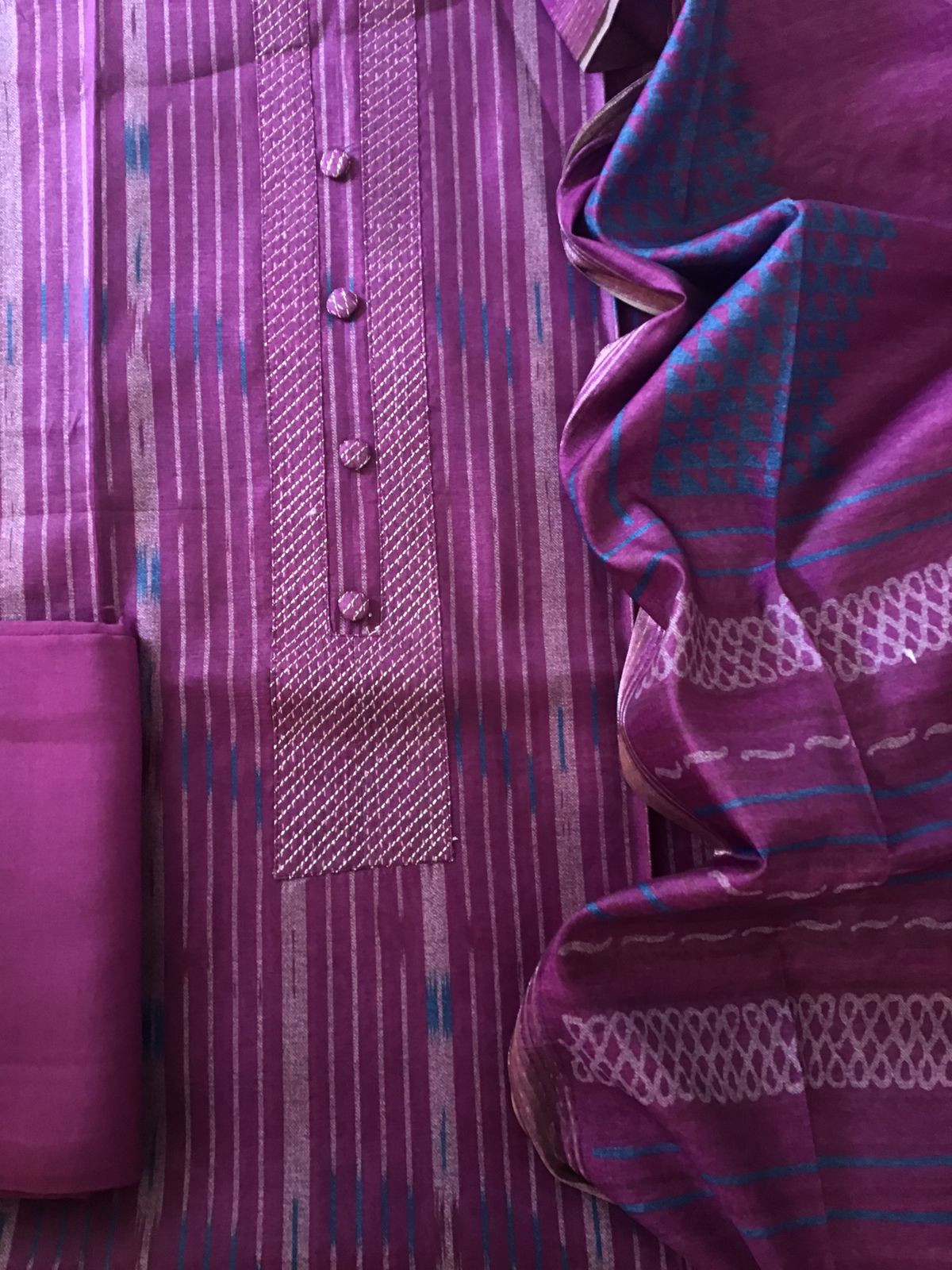 Soft Upada Silk Printed Suit - Purple