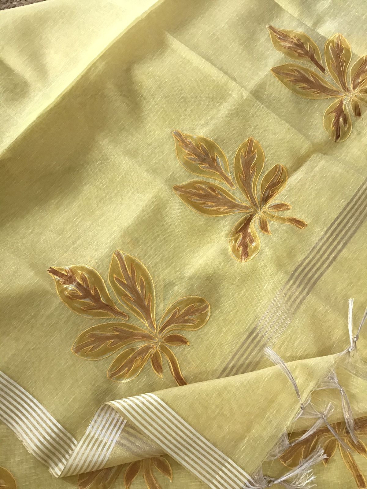 Soft Tissue Chanderi Embroidered Suit - Yellow