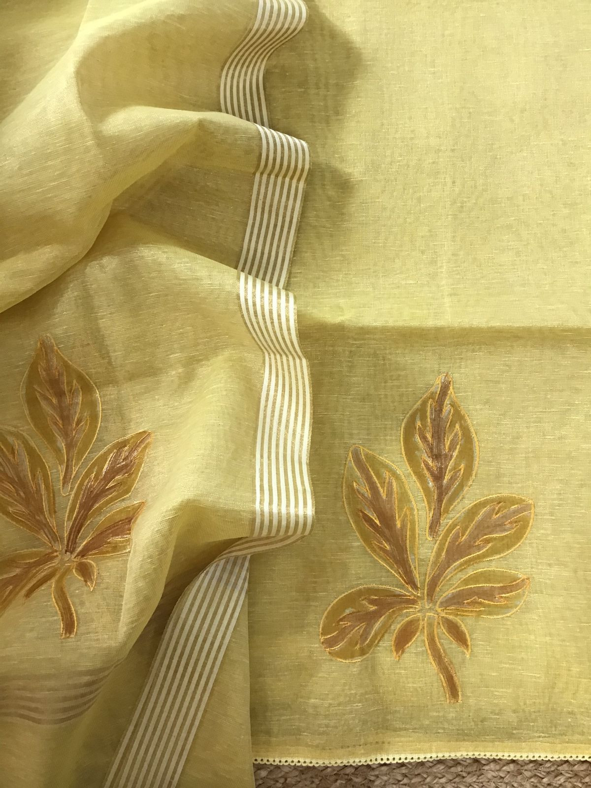 Soft Tissue Chanderi Embroidered Suit - Yellow