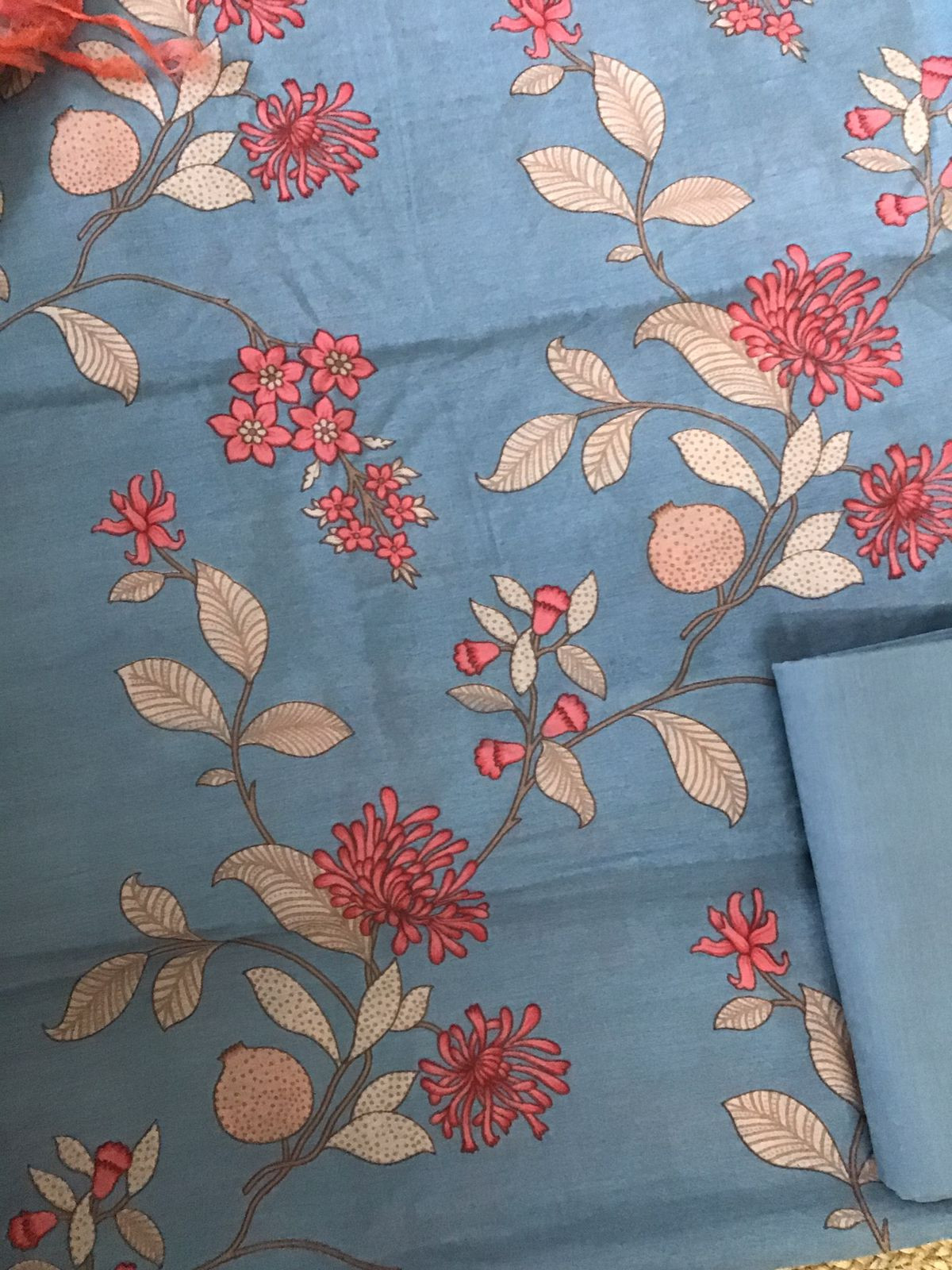 Soft Malai Chanderi Printed Suit - Grey