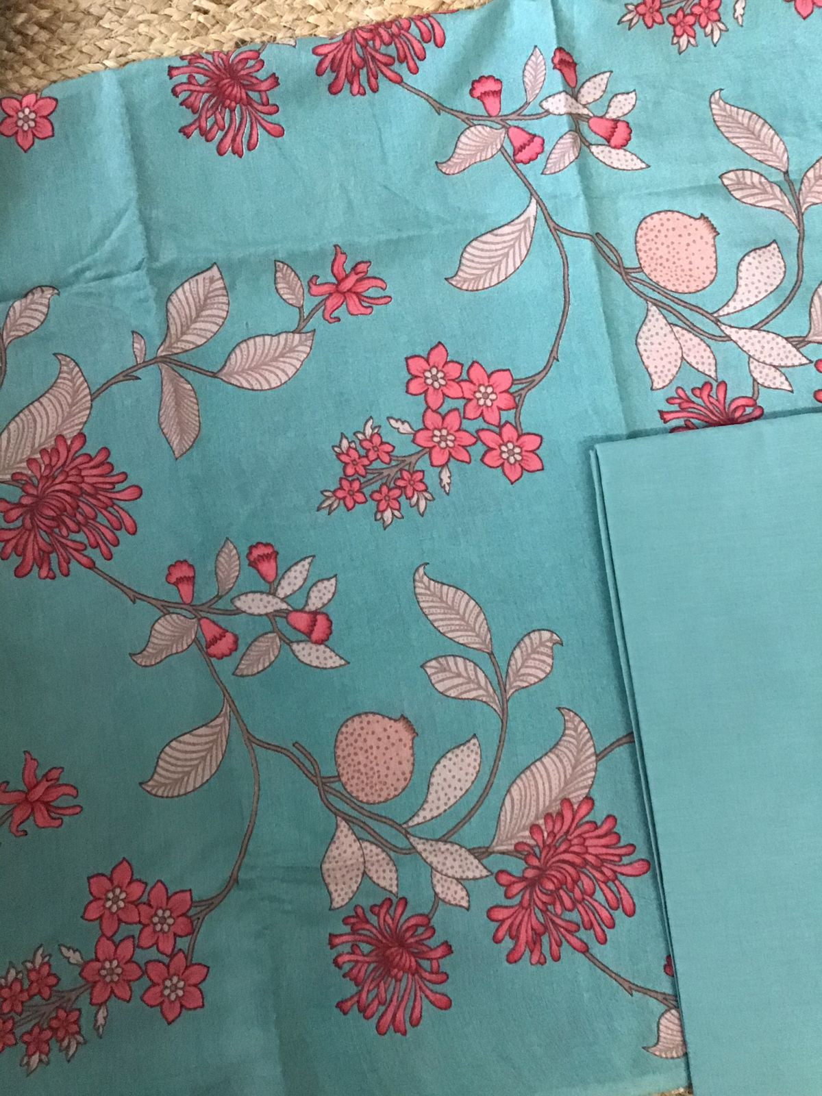 Soft Malai Chanderi Printed Suit - Green